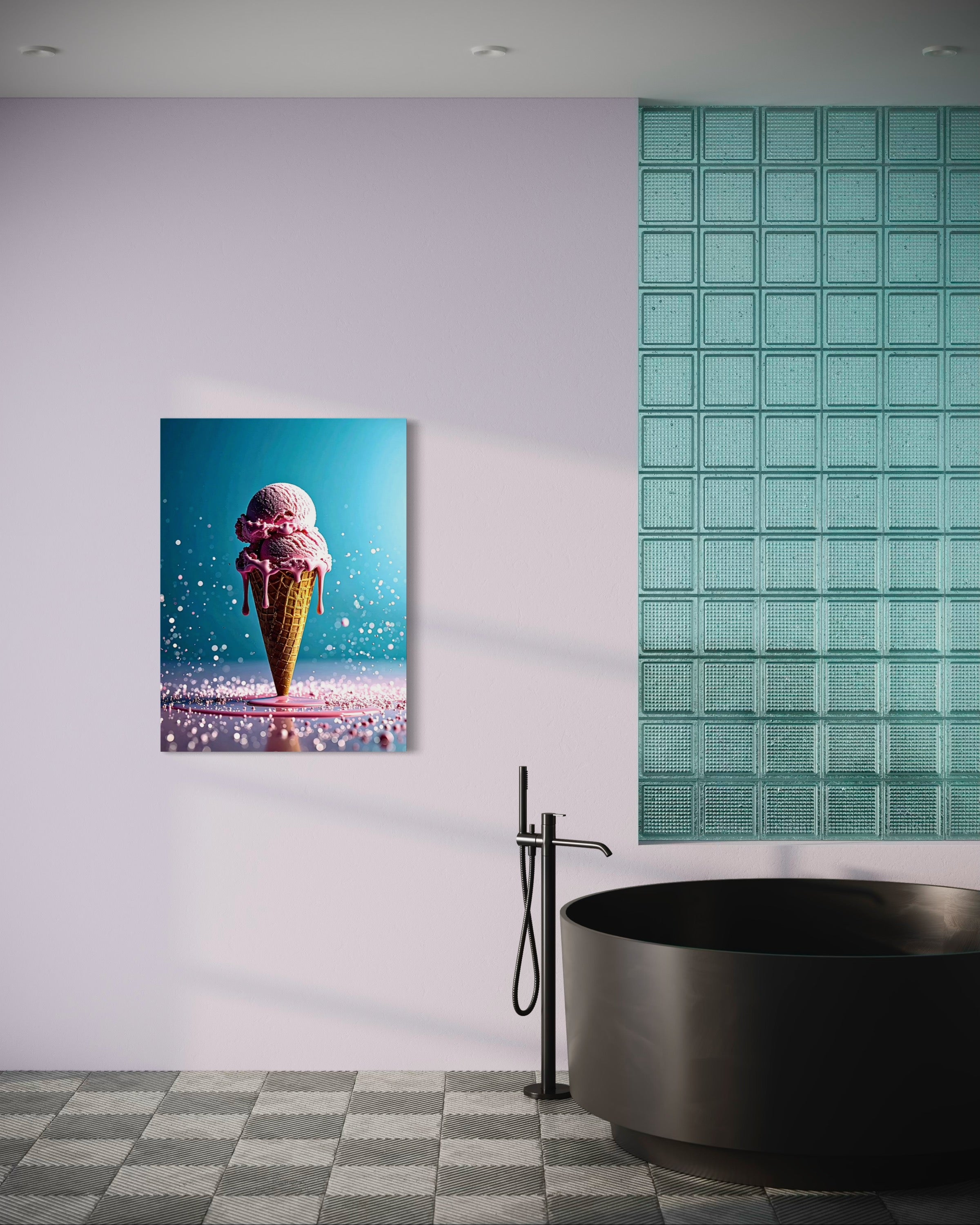 Strawberry Ice Cream Double Scoop Museum Print