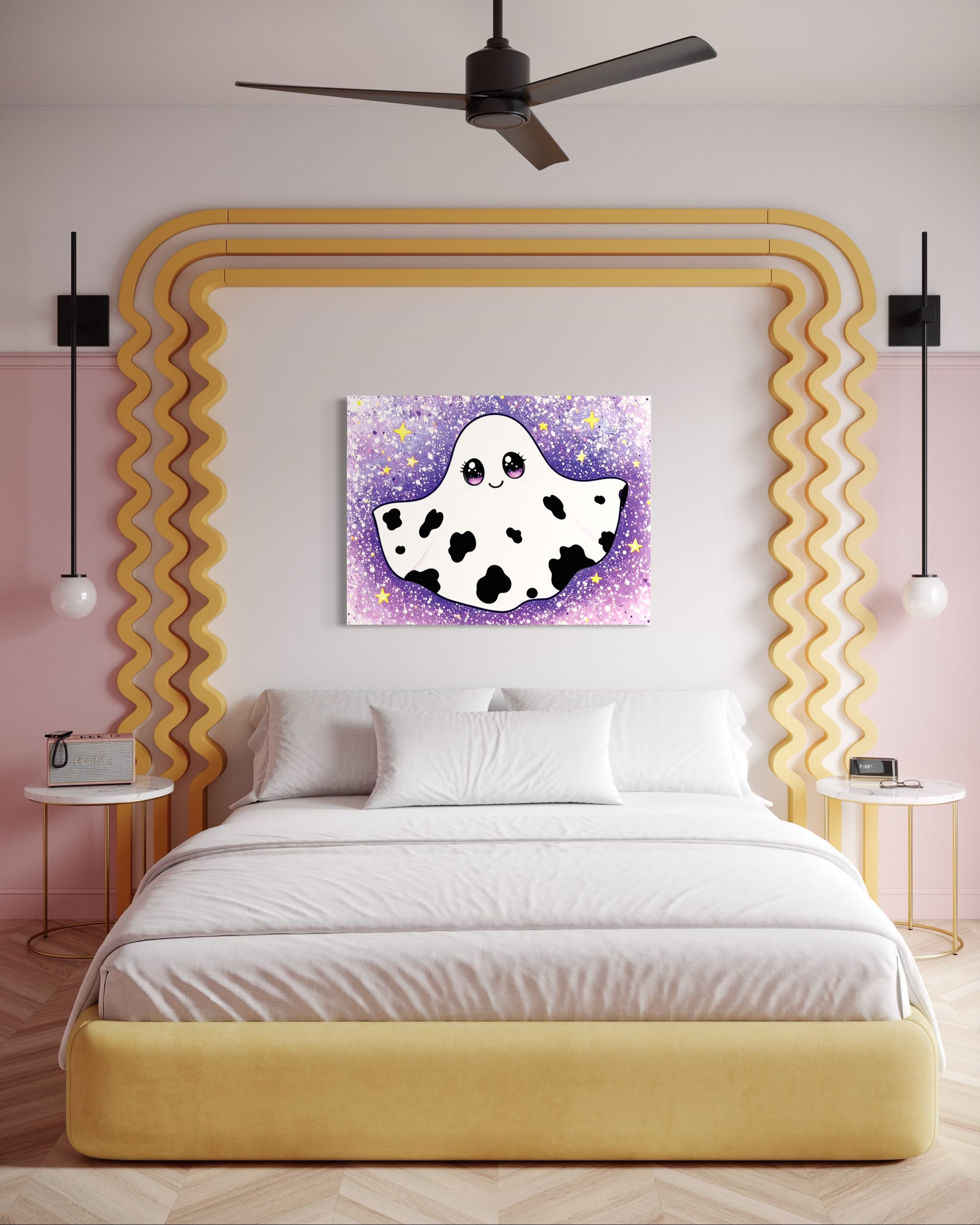 Cow Print Ghost Girl Cutie on Glitter