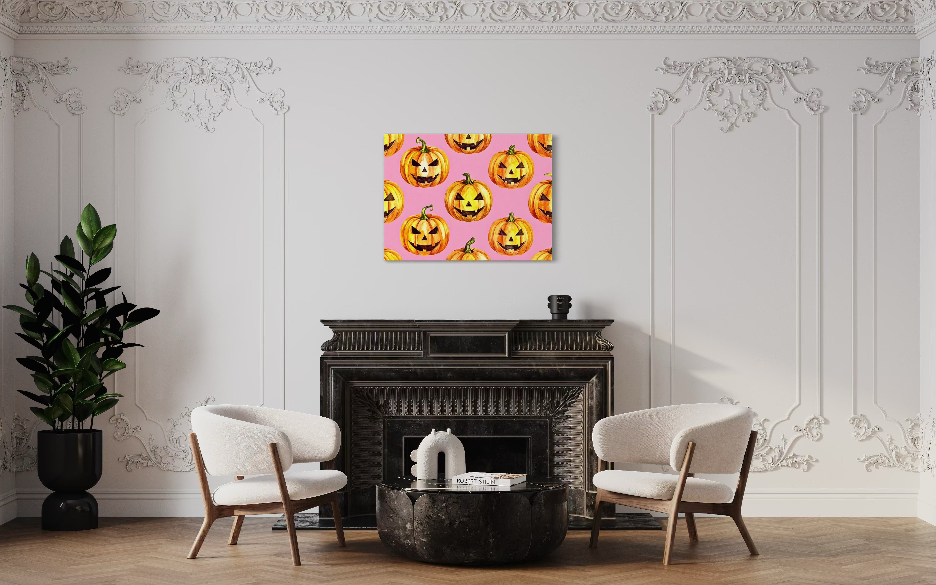 Jack O Lantern Pattern on Pink