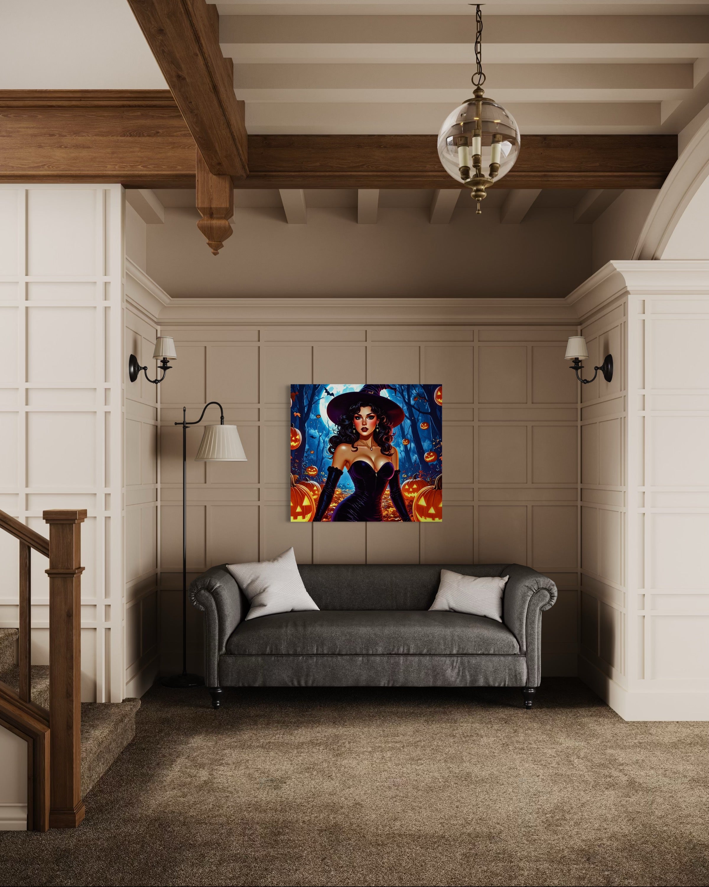 Retro 1950's Brunette Witch Museum Print
