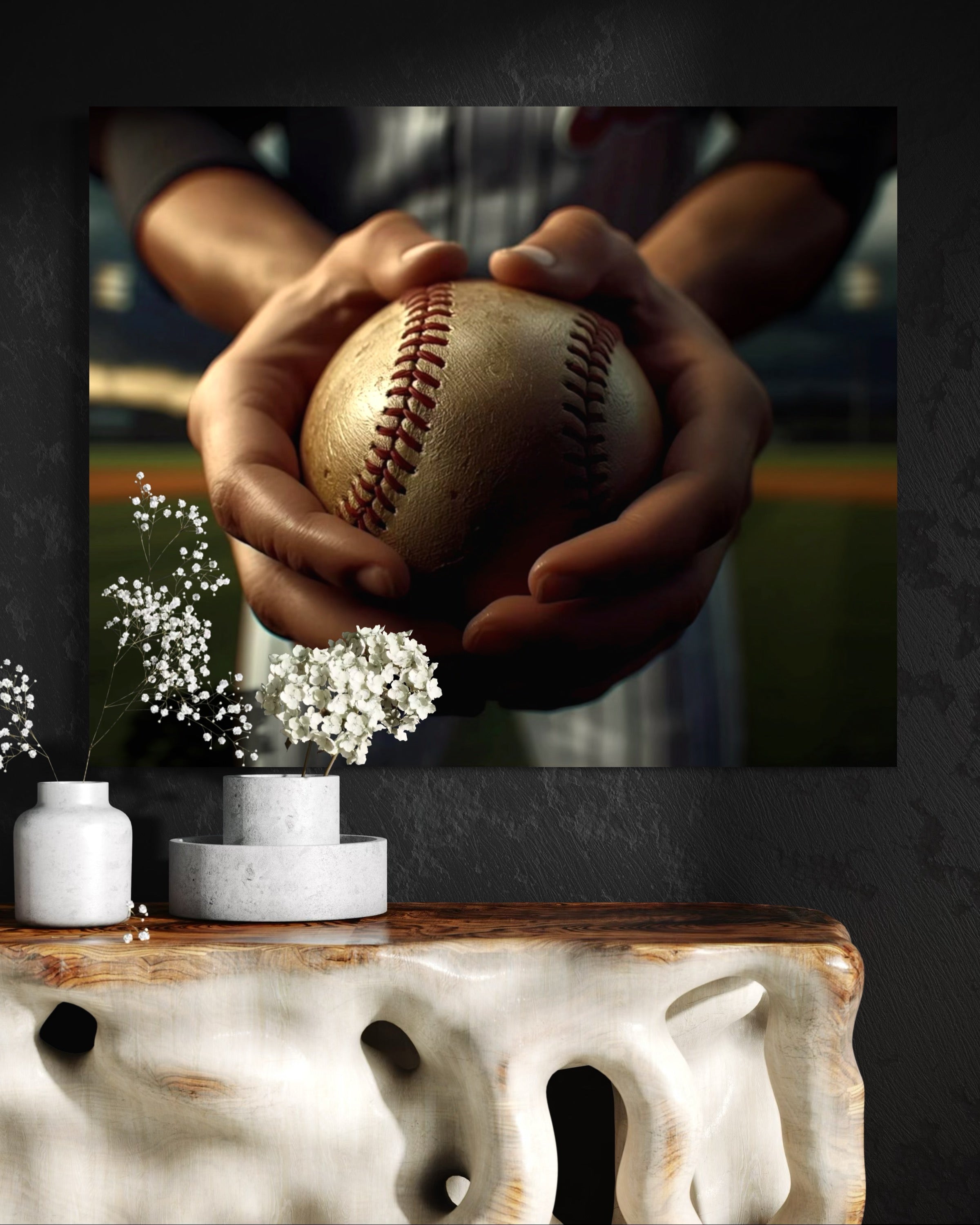 Baseball Player's Hands Museum Print