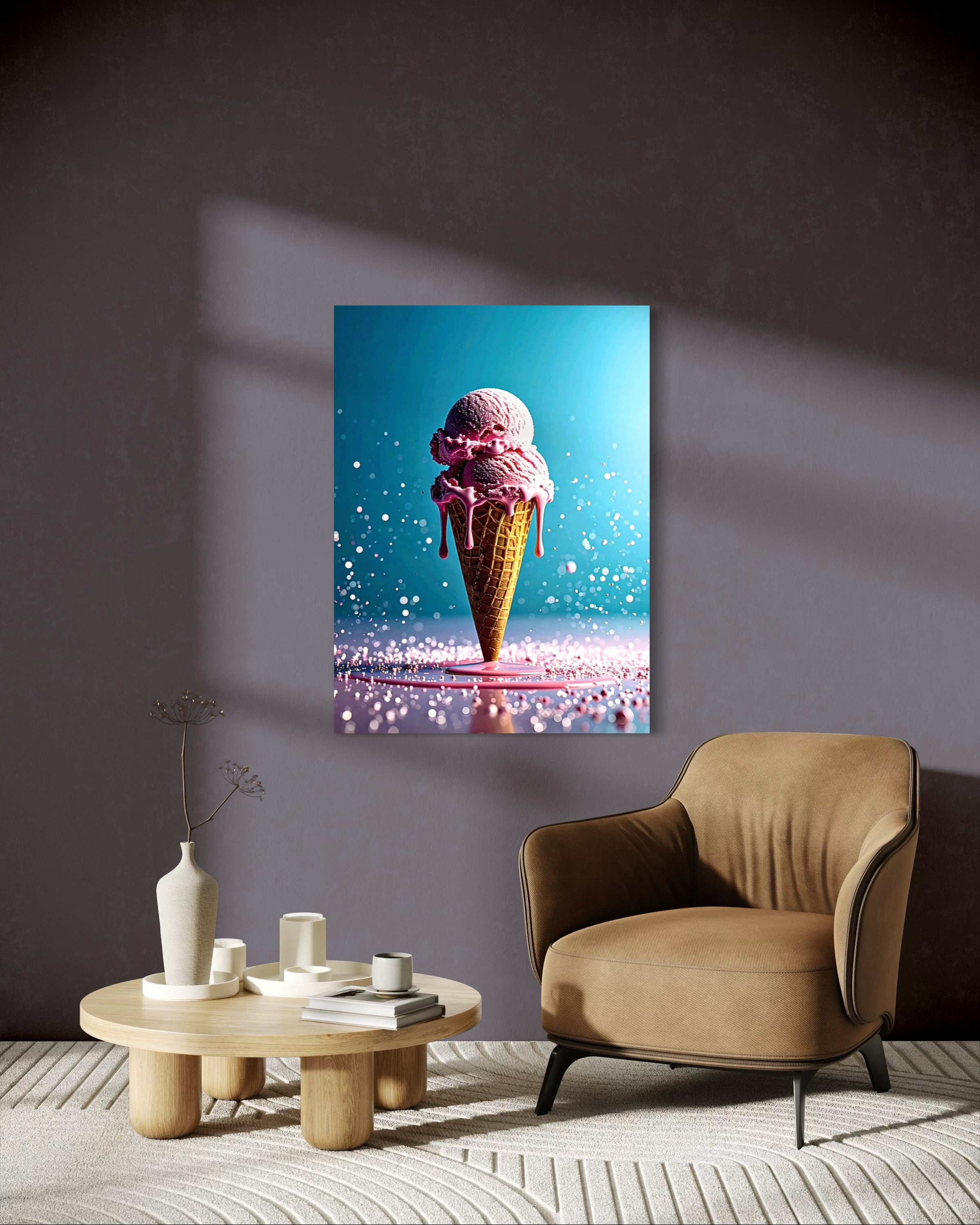 Strawberry Ice Cream Double Scoop Museum Print