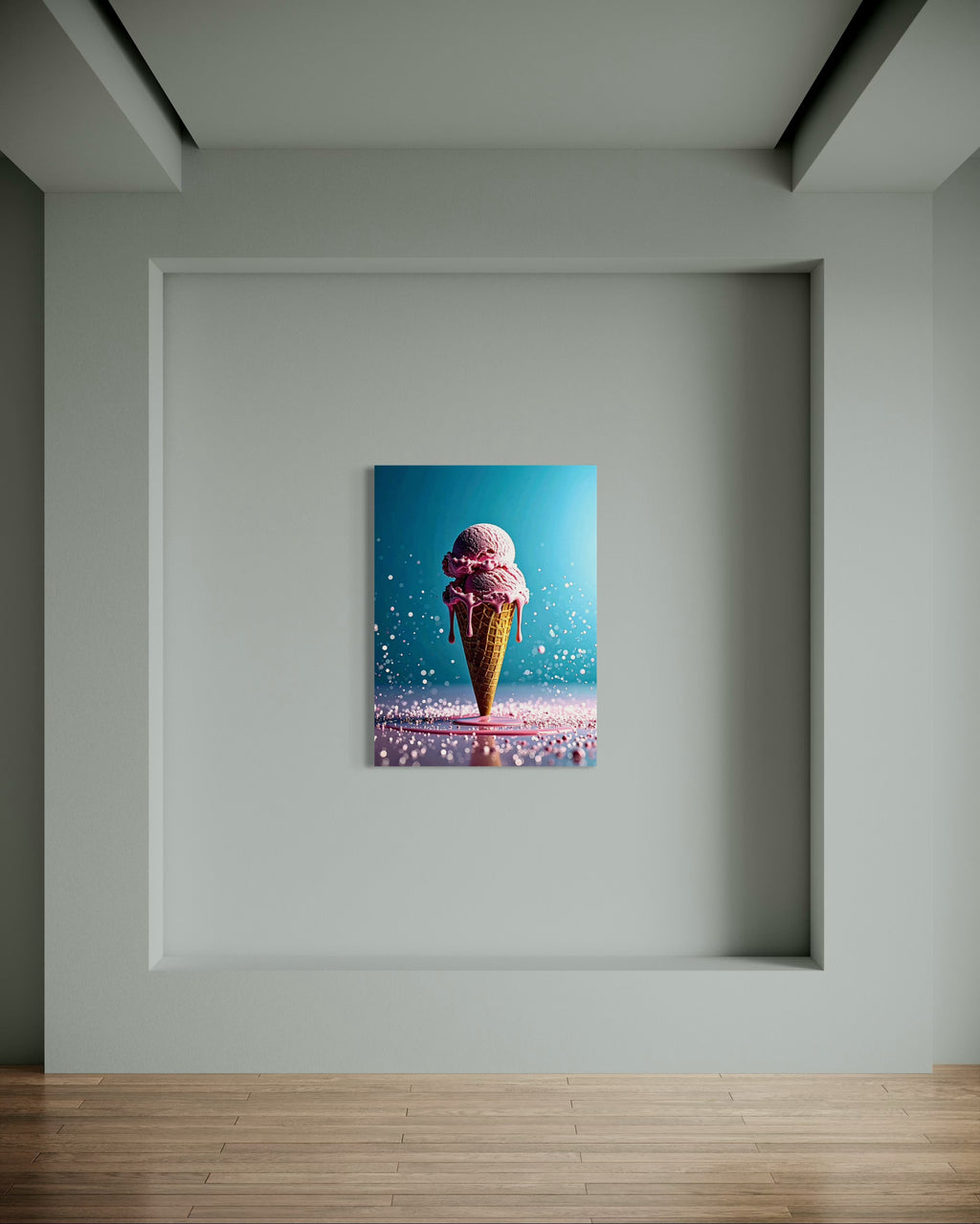 Strawberry Ice Cream Double Scoop Museum Print