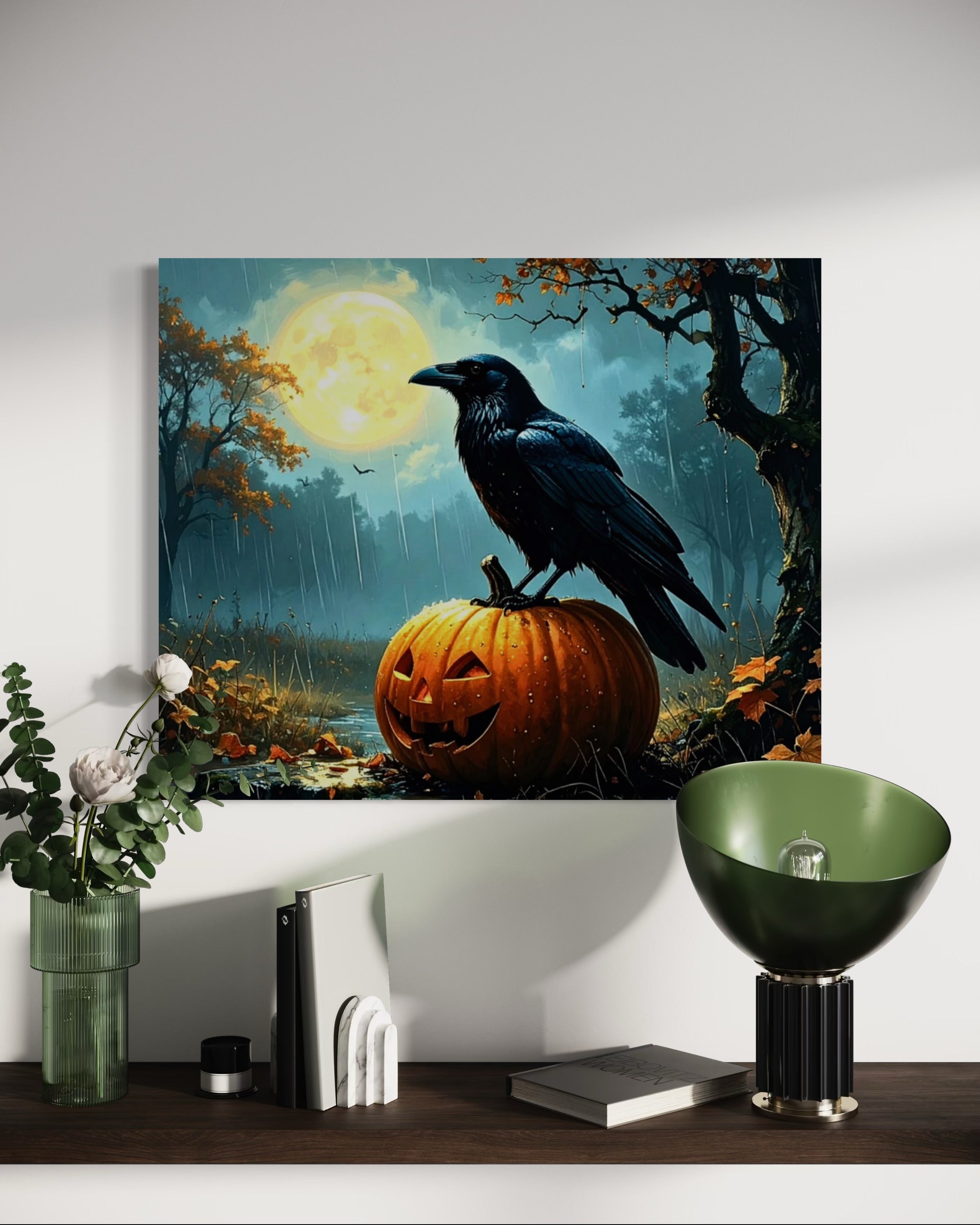 Crow on Jack O Lantern