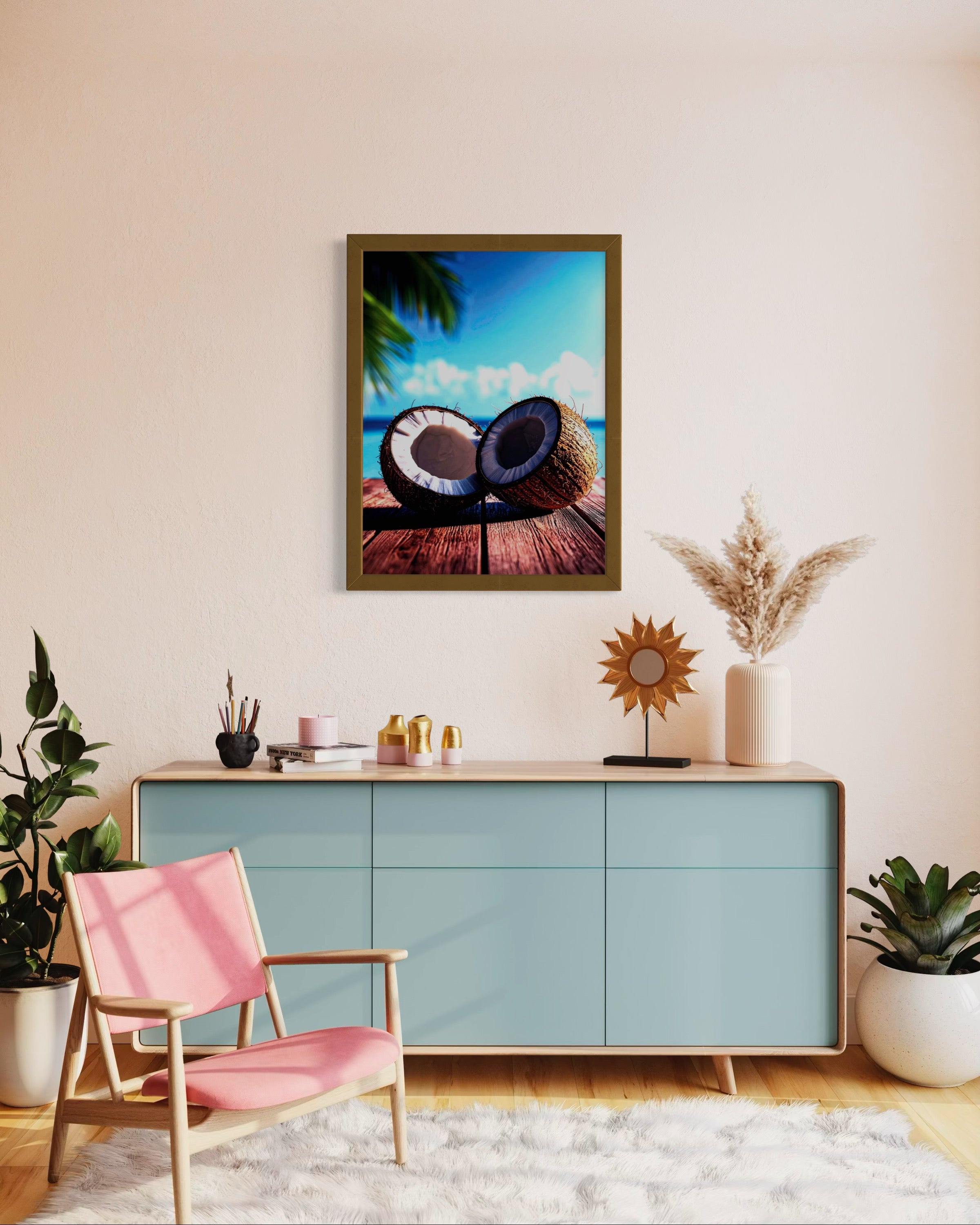 Coconuts in Paradise Museum Print