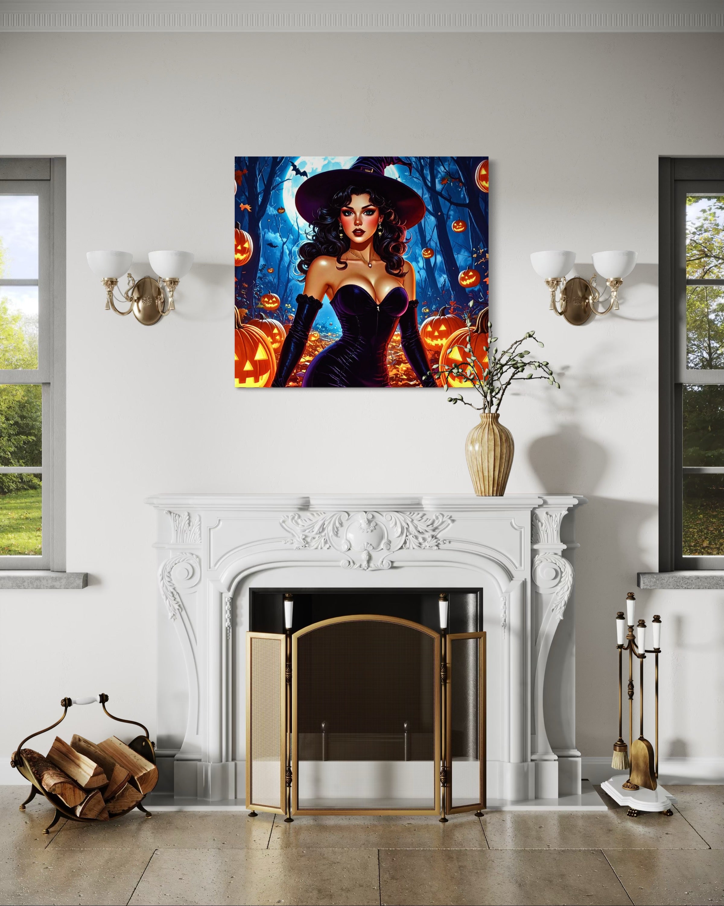 Retro 1950's Brunette Witch Museum Print