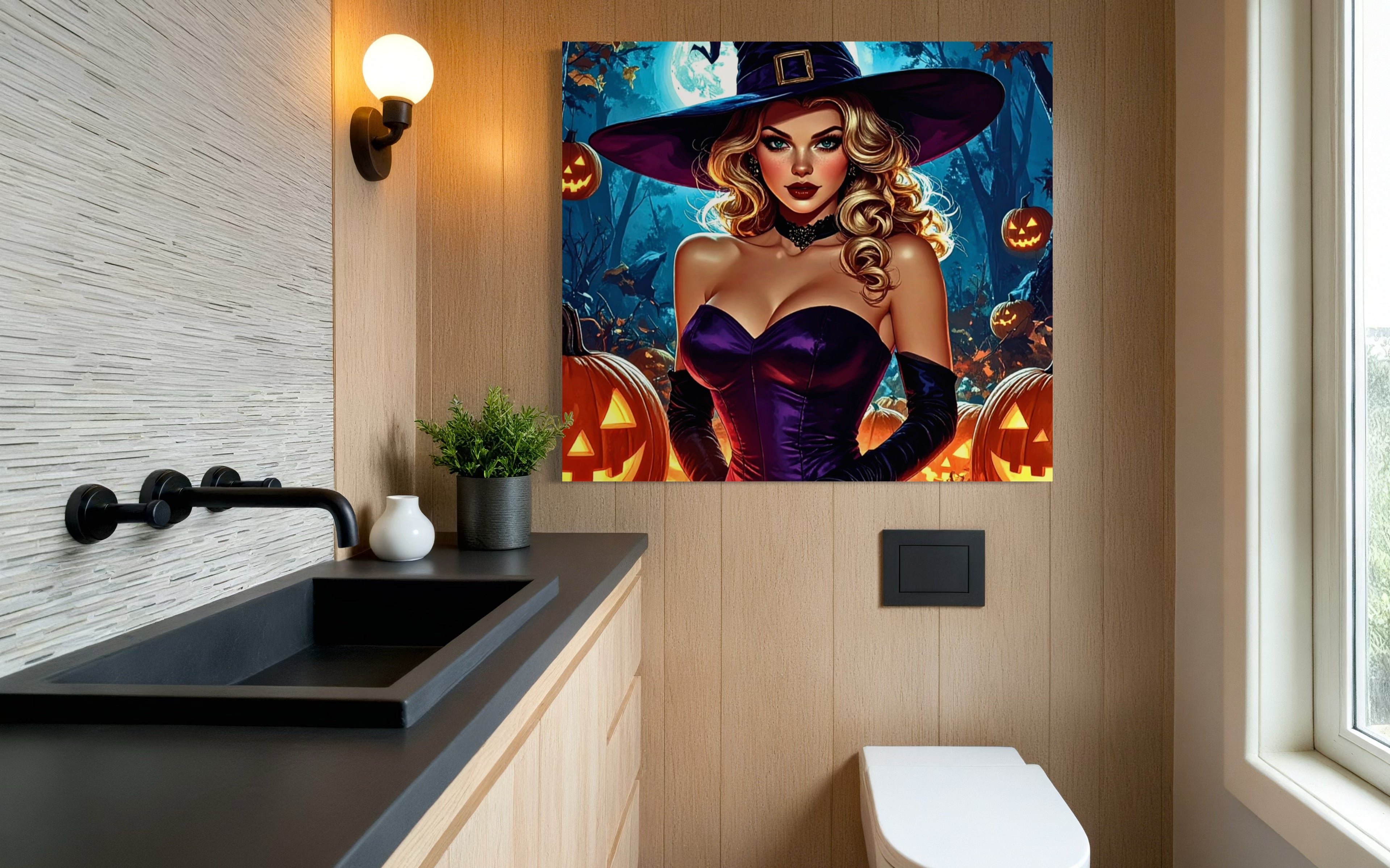 Halloween Blonde Witch Museum Print