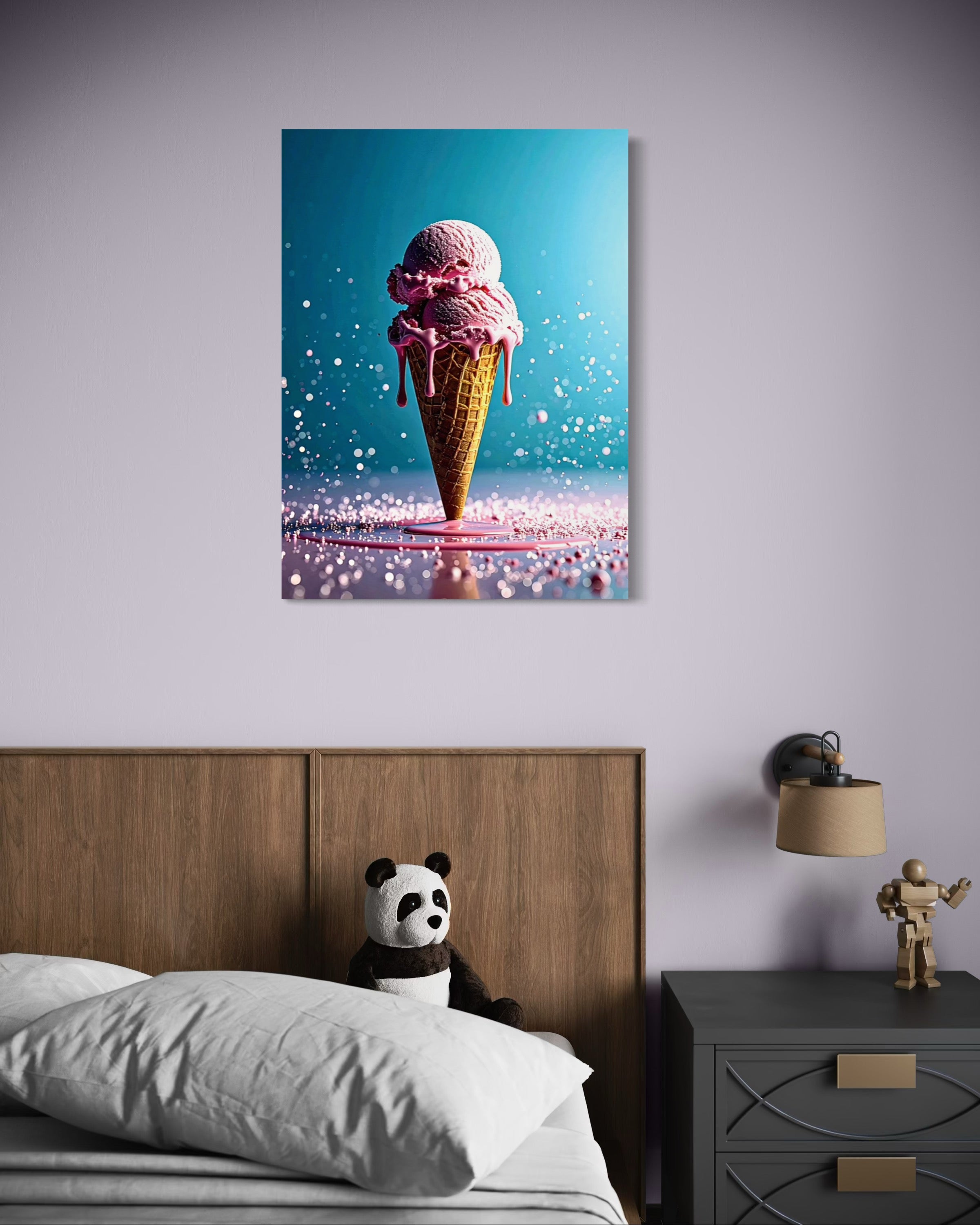 Strawberry Ice Cream Double Scoop Museum Print