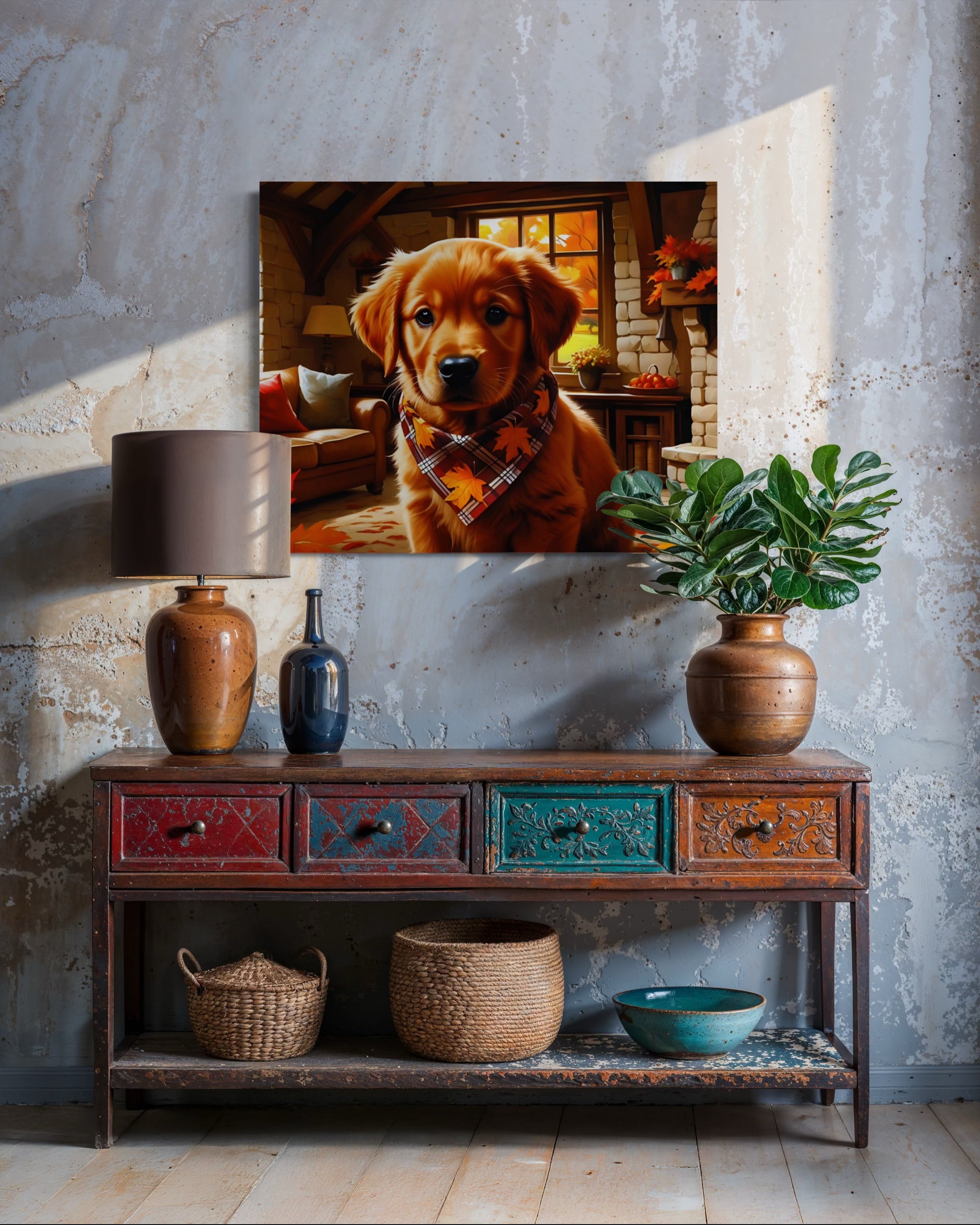 Autumn Red Golden Retriever Puppy