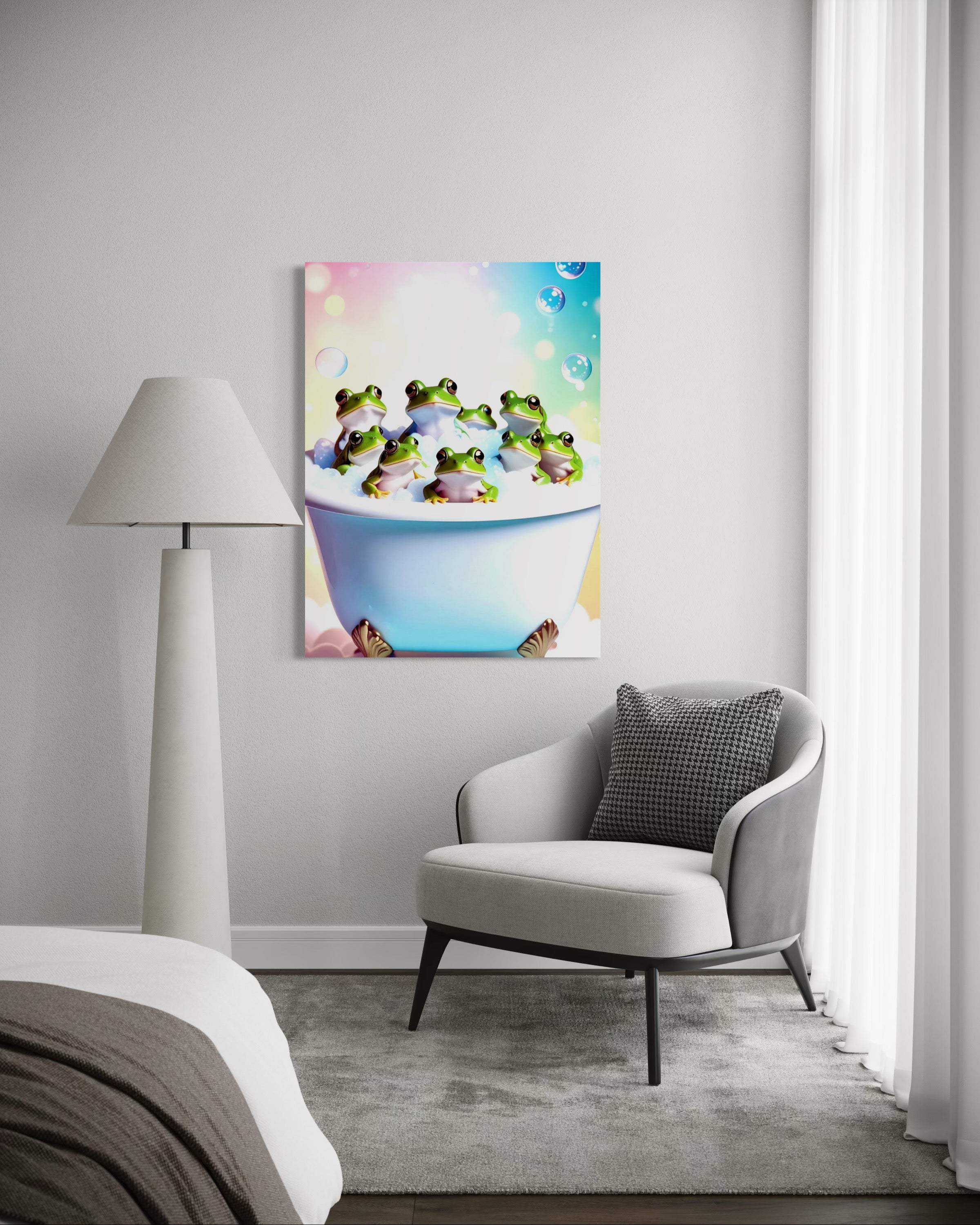 Froggy Bubble Bath Museum Print