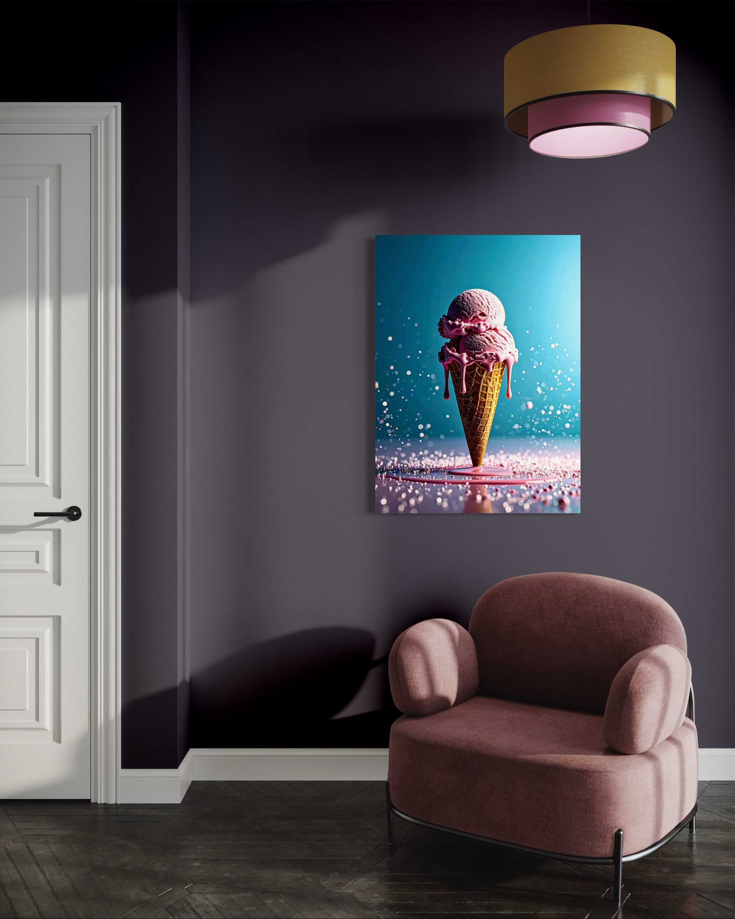 Strawberry Ice Cream Double Scoop Museum Print