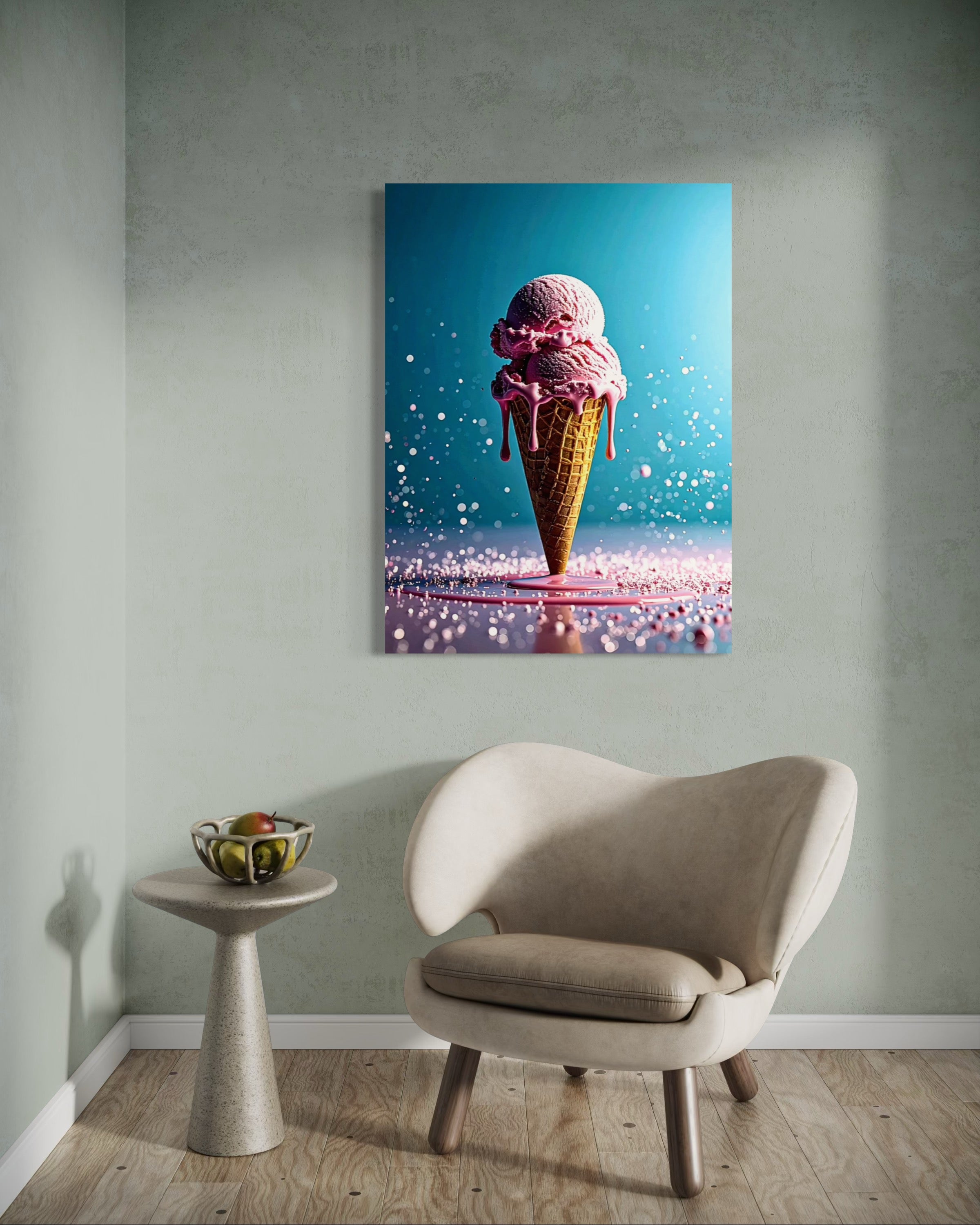Strawberry Ice Cream Double Scoop Museum Print