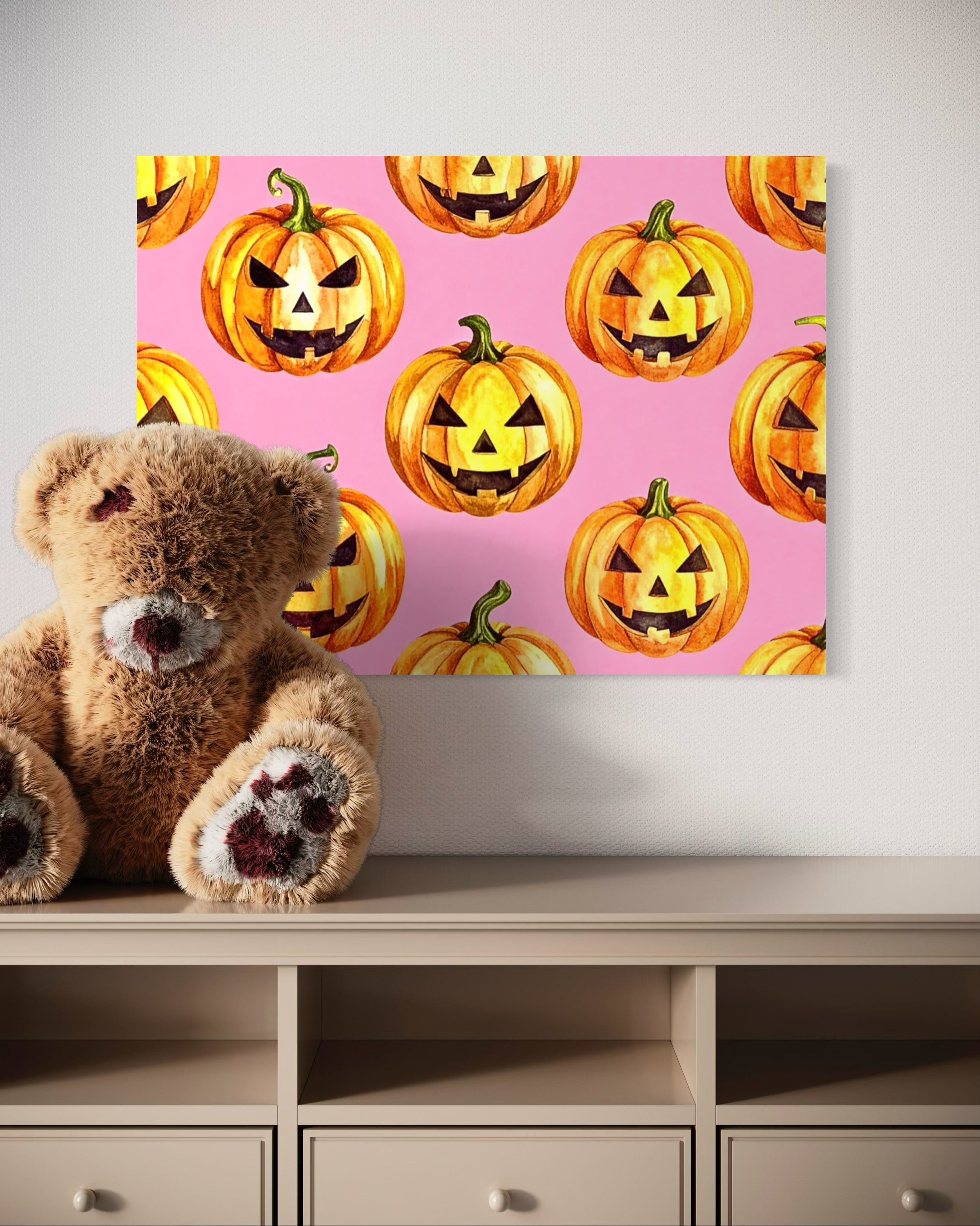 Jack O Lantern Pattern on Pink