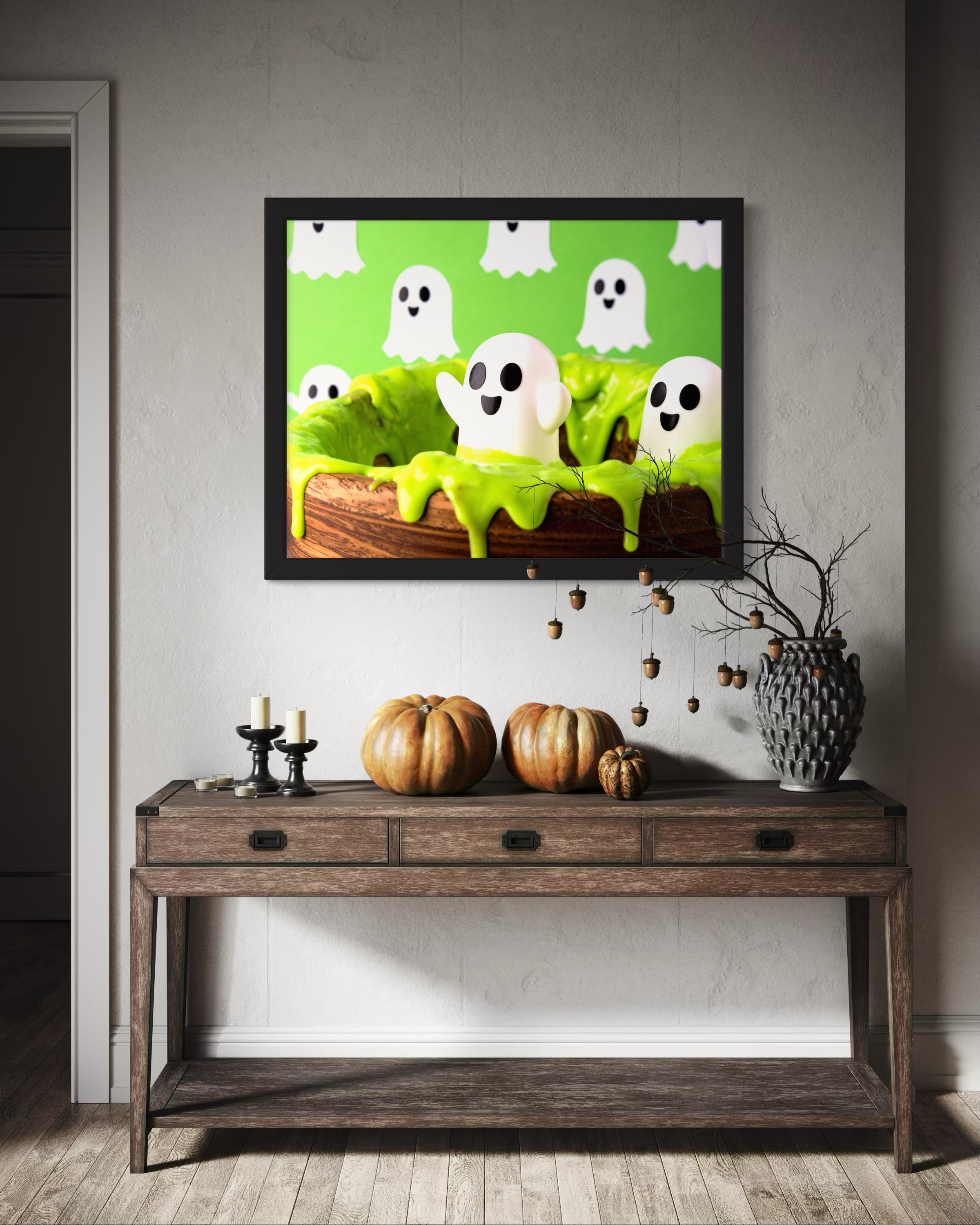 Ghosts in Green Slime Museum Print