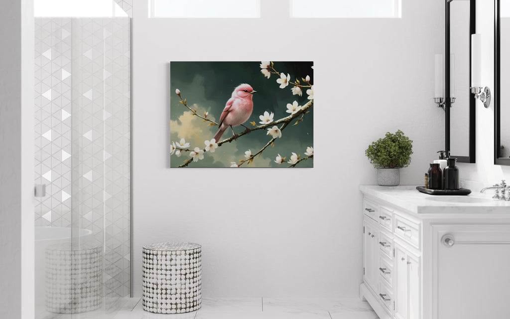 Bubblegum Bird with Blossoms Museum Print