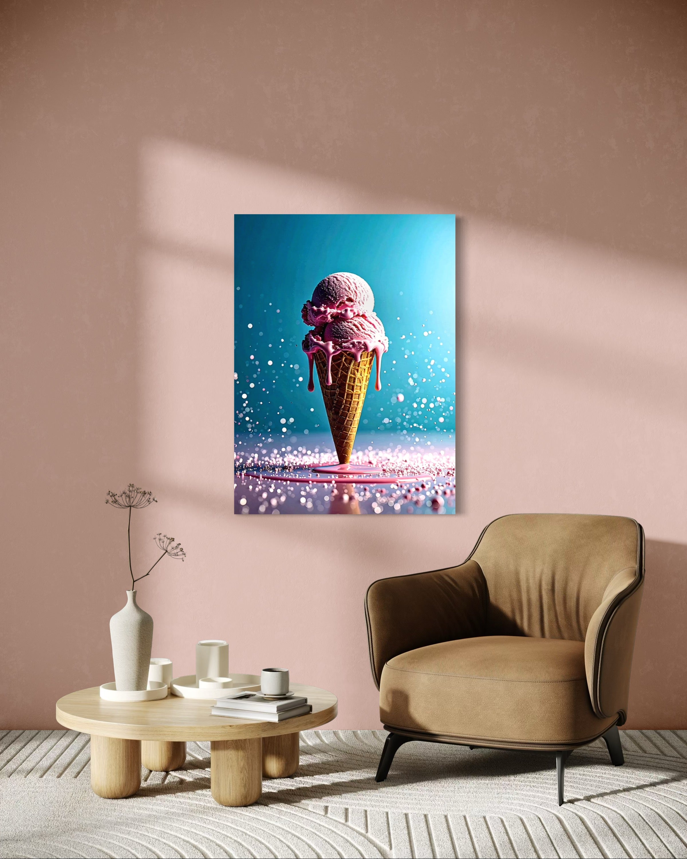 Strawberry Ice Cream Double Scoop Museum Print