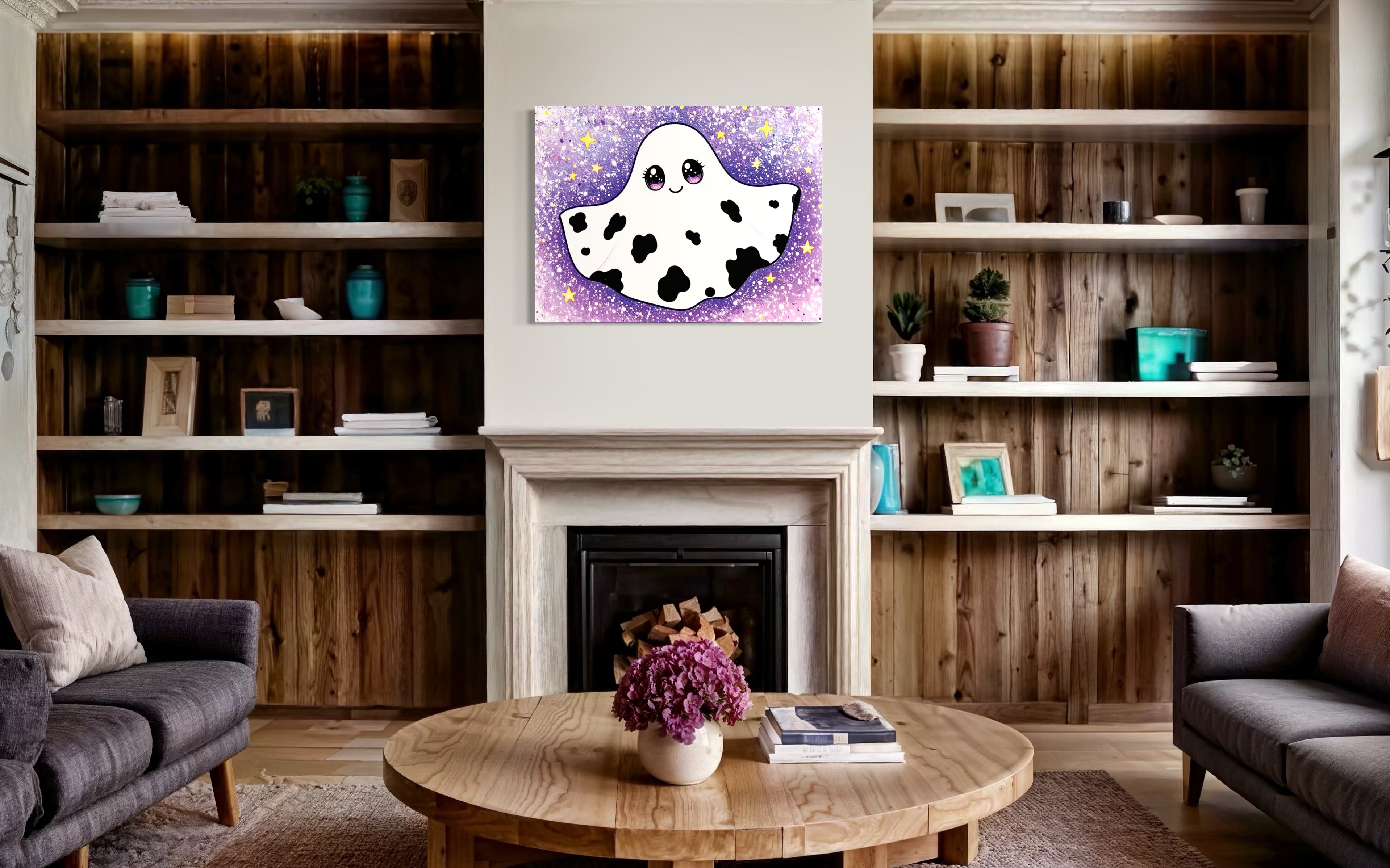 Cow Print Ghost Girl Cutie on Glitter