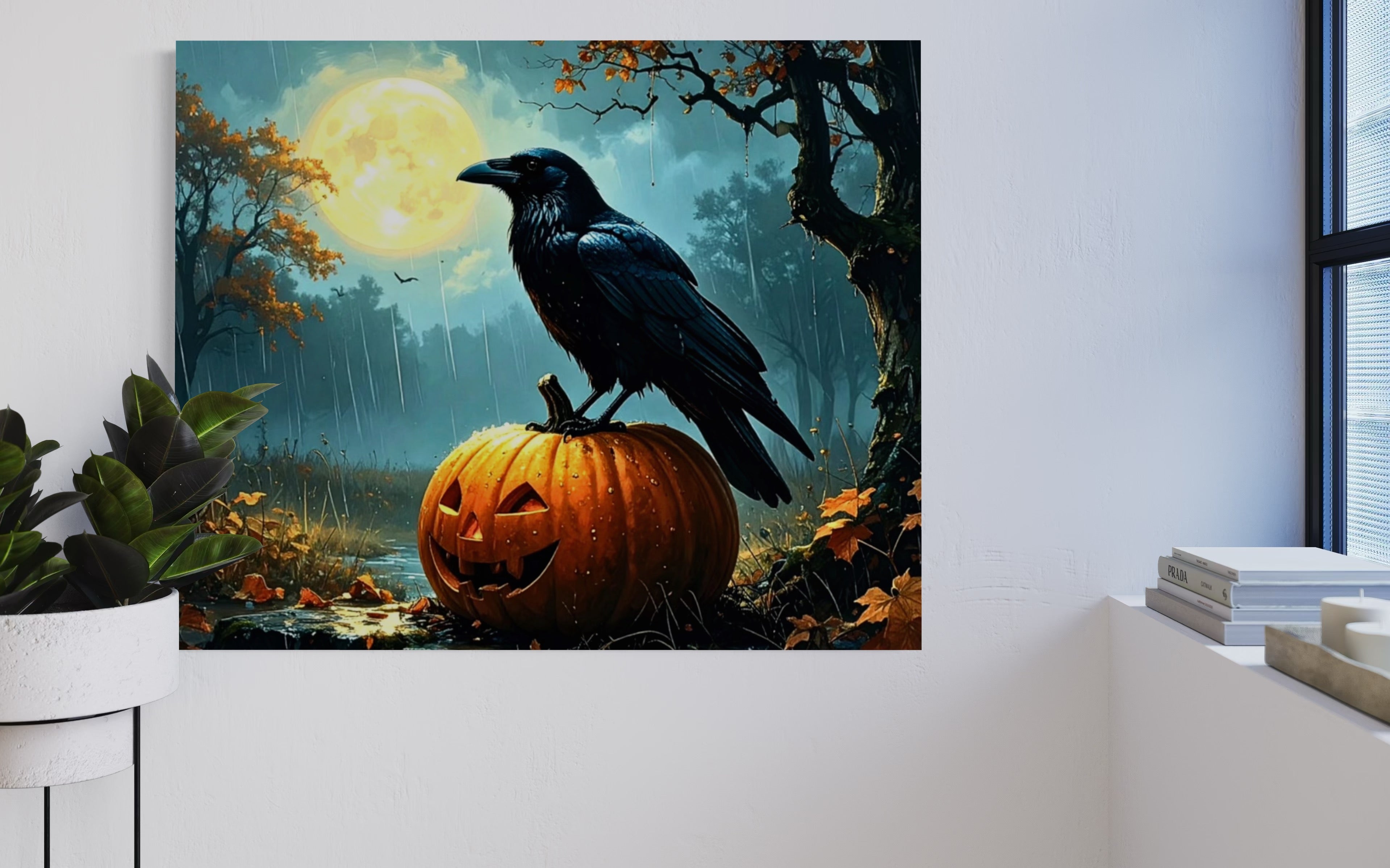 Crow on Jack O Lantern