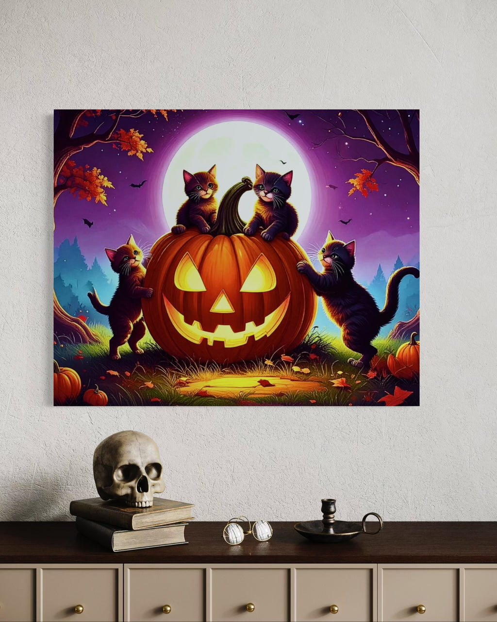 Cats on a Jack O Lantern