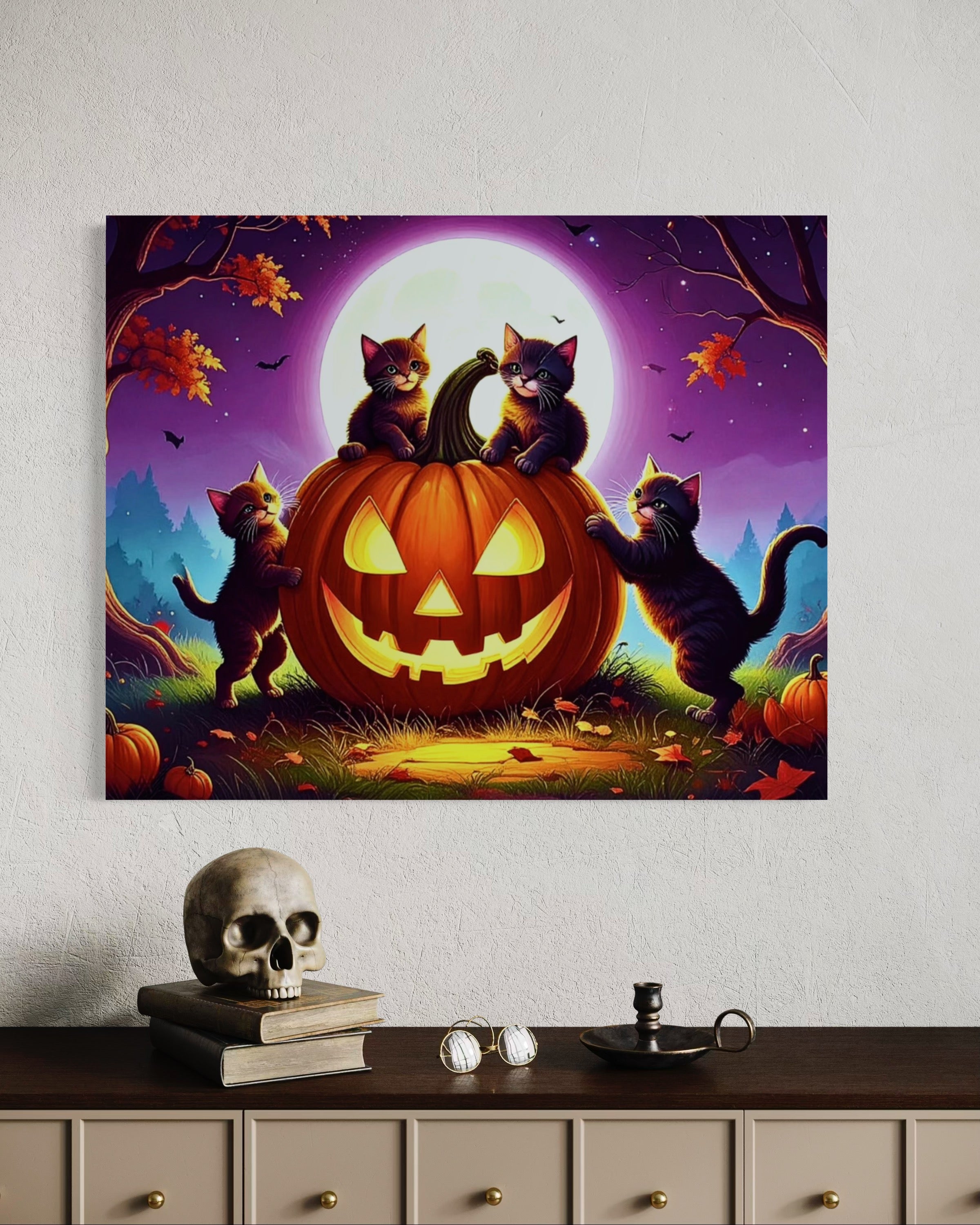 Cats on a Jack O Lantern