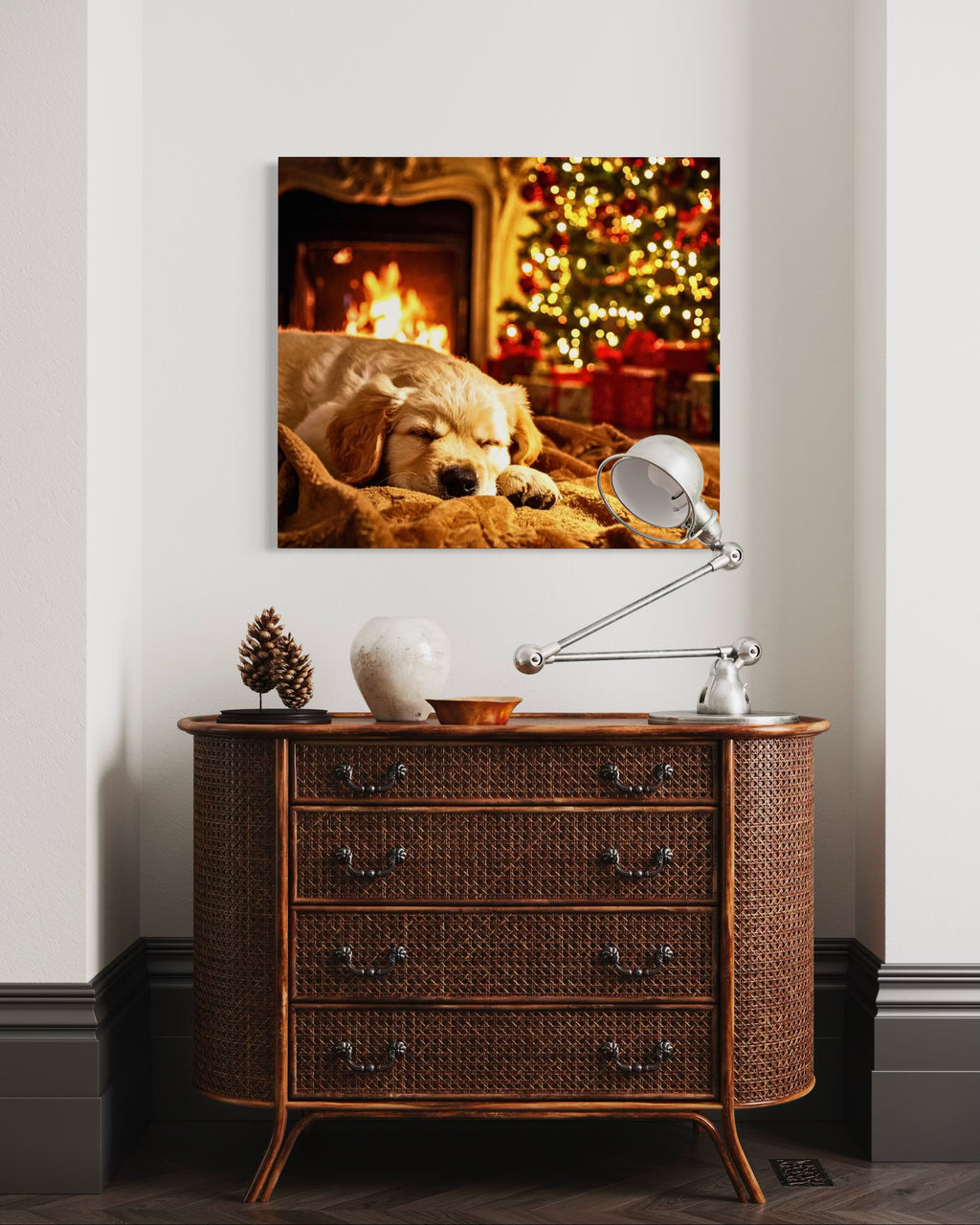 Magic Christmas Golden Retriever Puppy Dreams