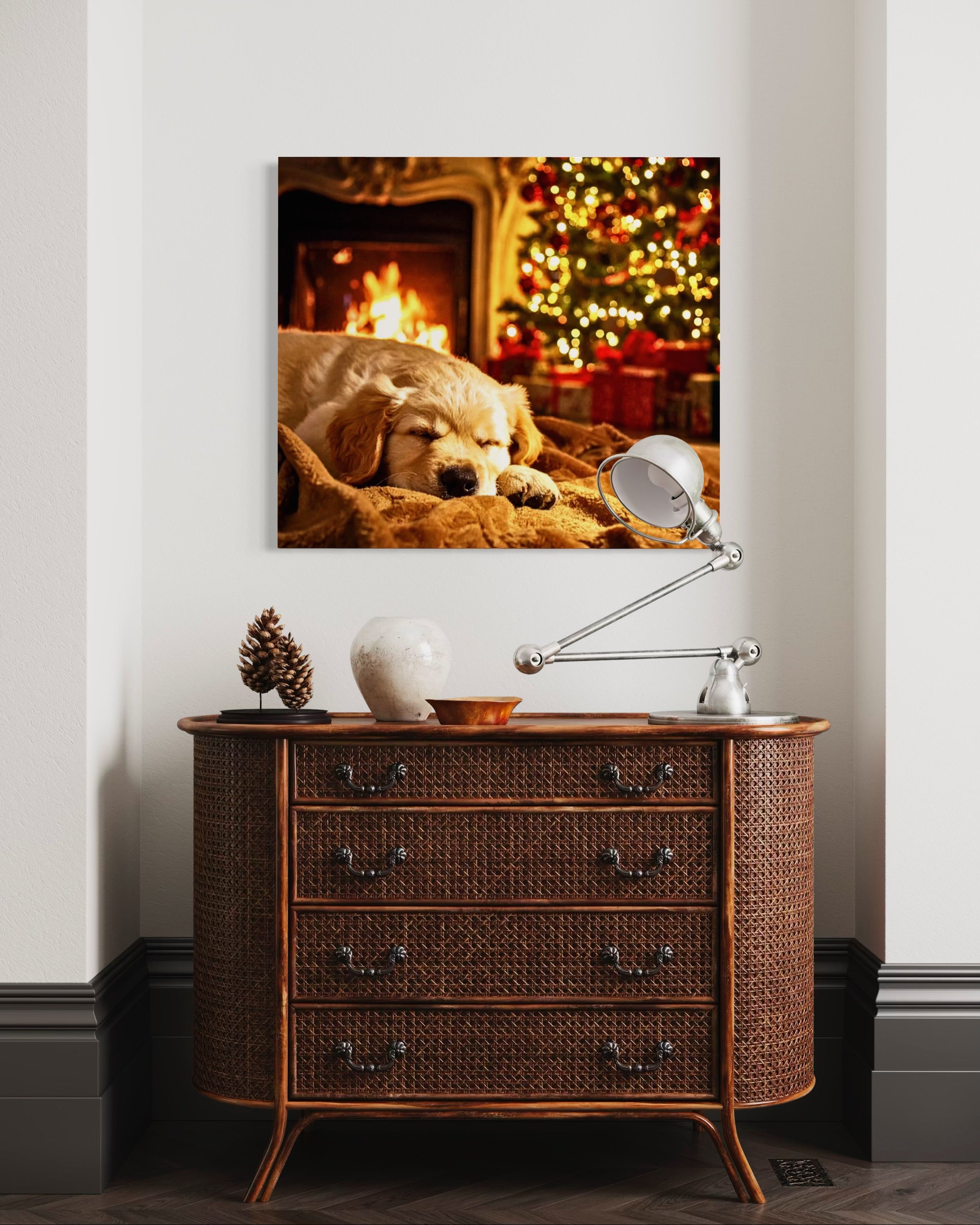 Magic Christmas Golden Retriever Puppy Dreams
