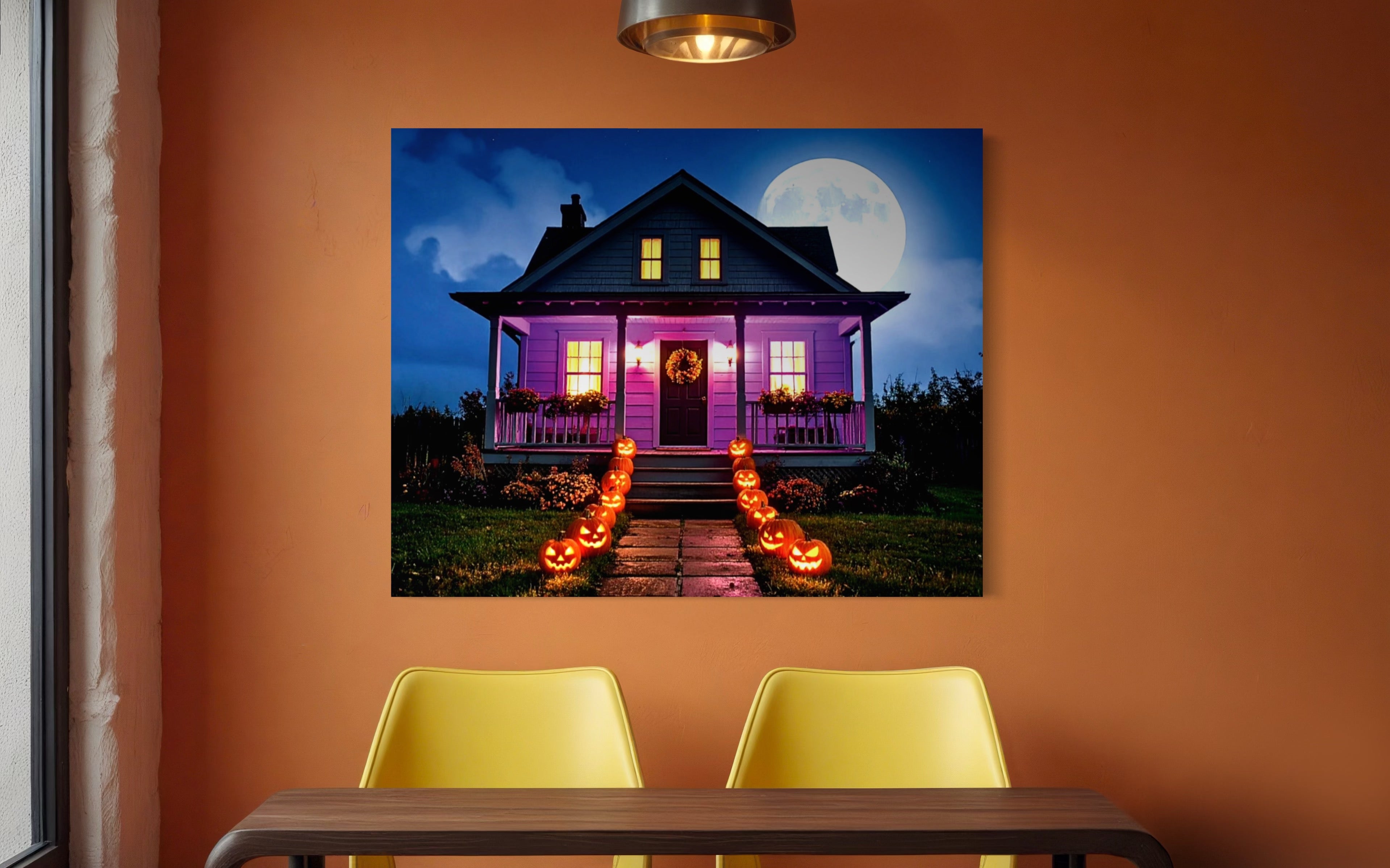 Halloween House in Moonlight