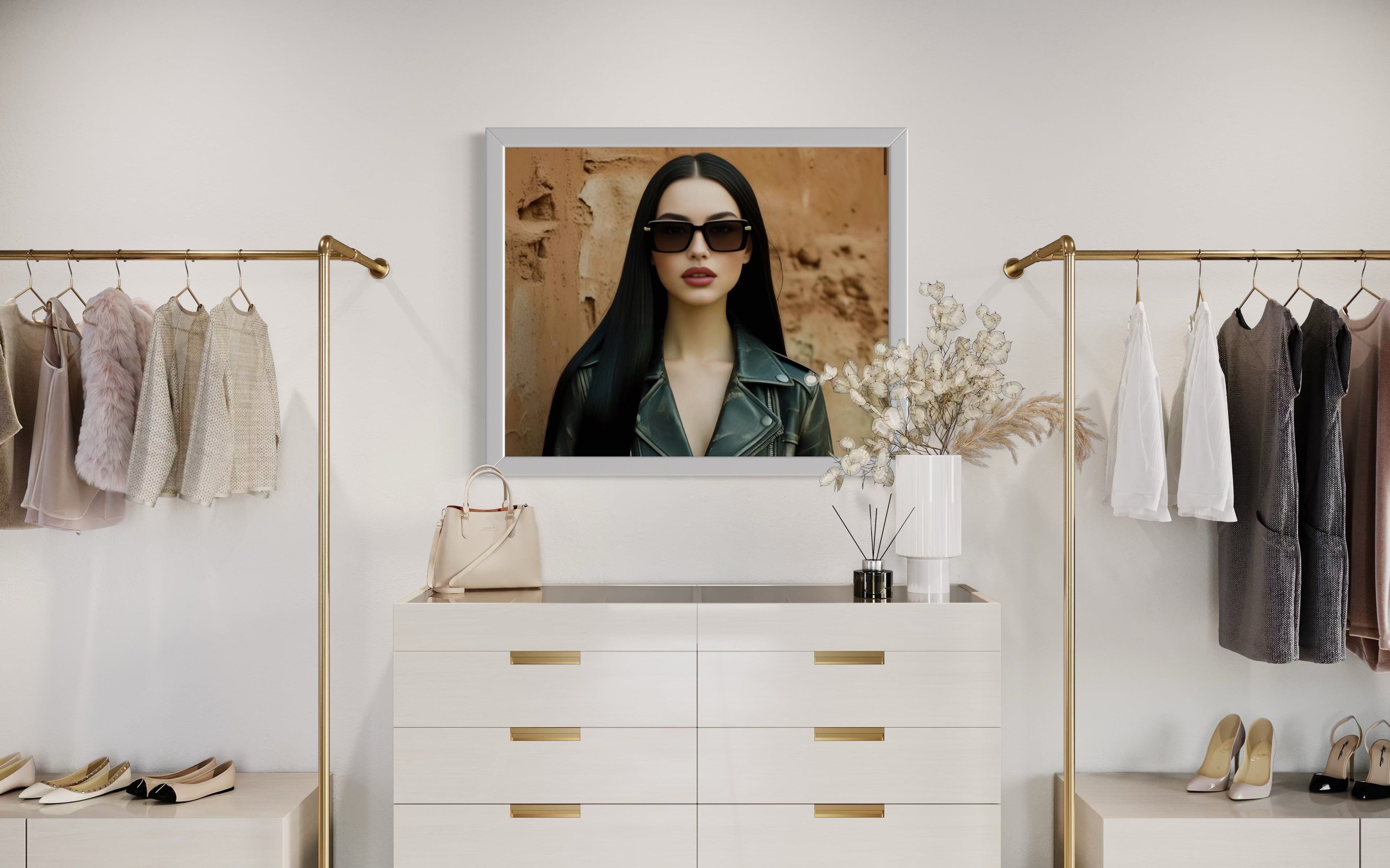 Leather Jacket Clay Wall - Black Hair