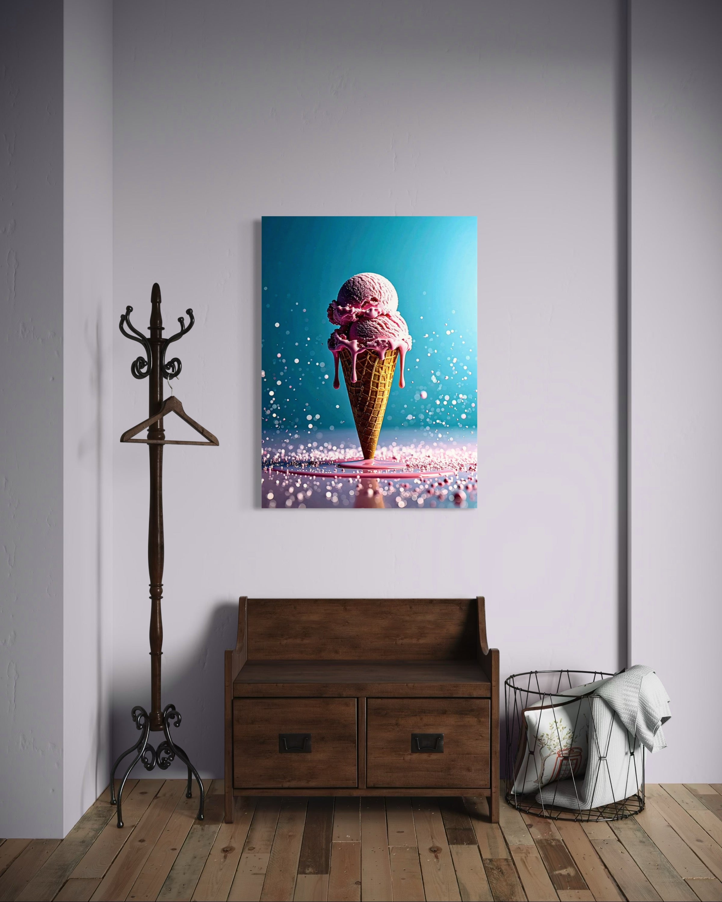Strawberry Ice Cream Double Scoop Museum Print