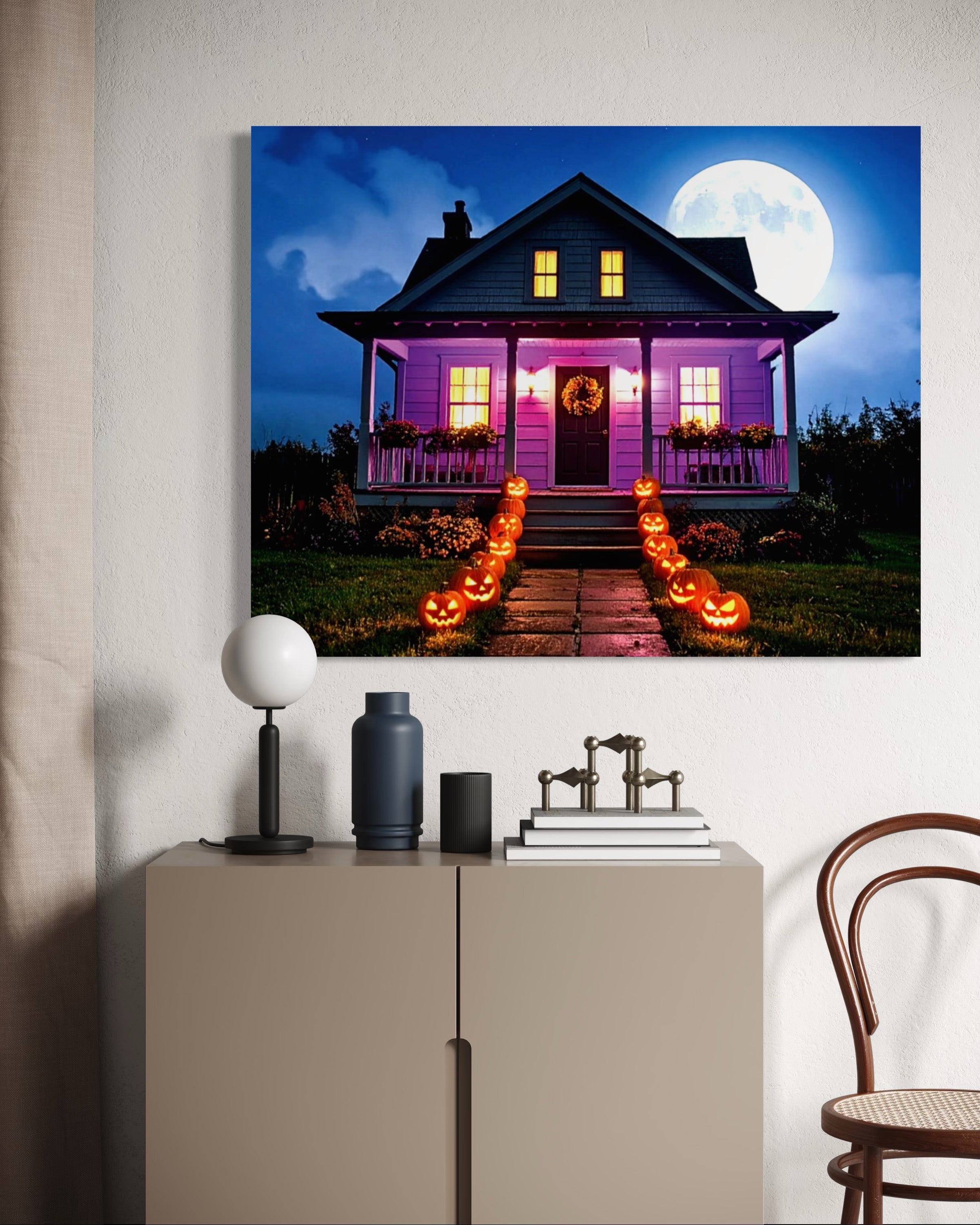 Halloween House in Moonlight