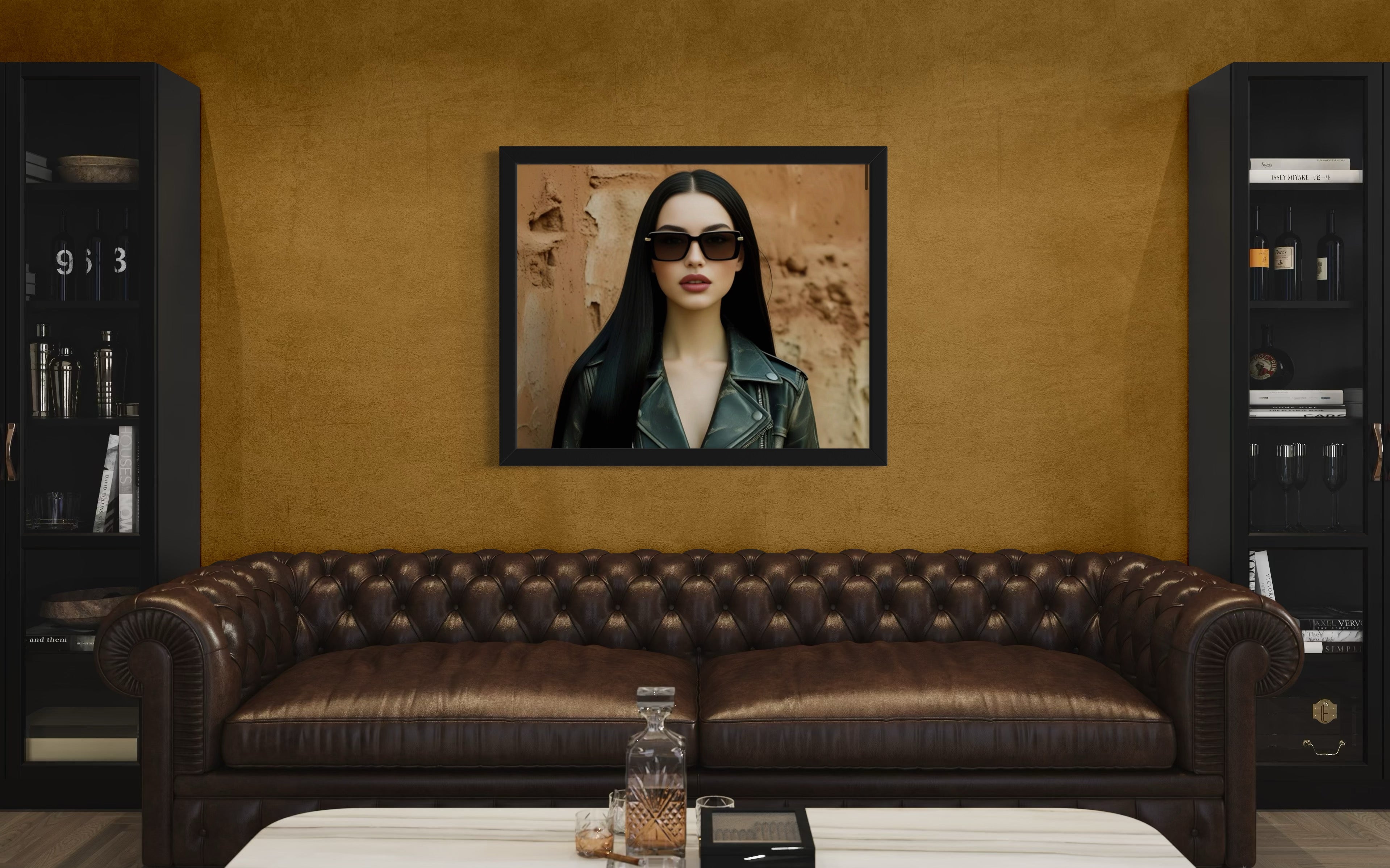 Leather Jacket Clay Wall - Black Hair