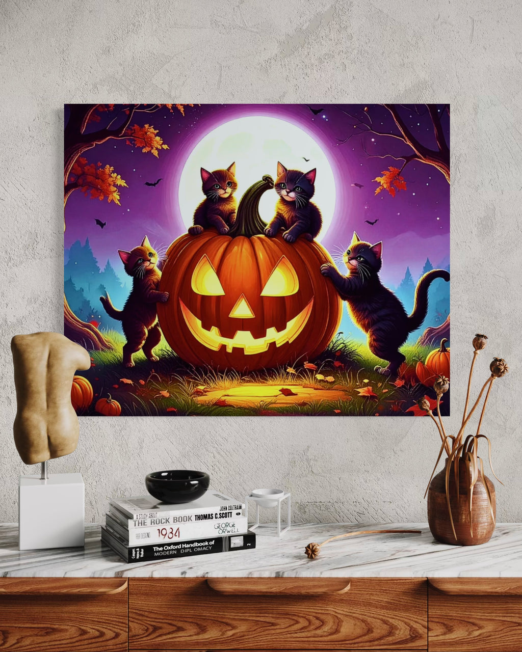 Cats on a Jack O Lantern