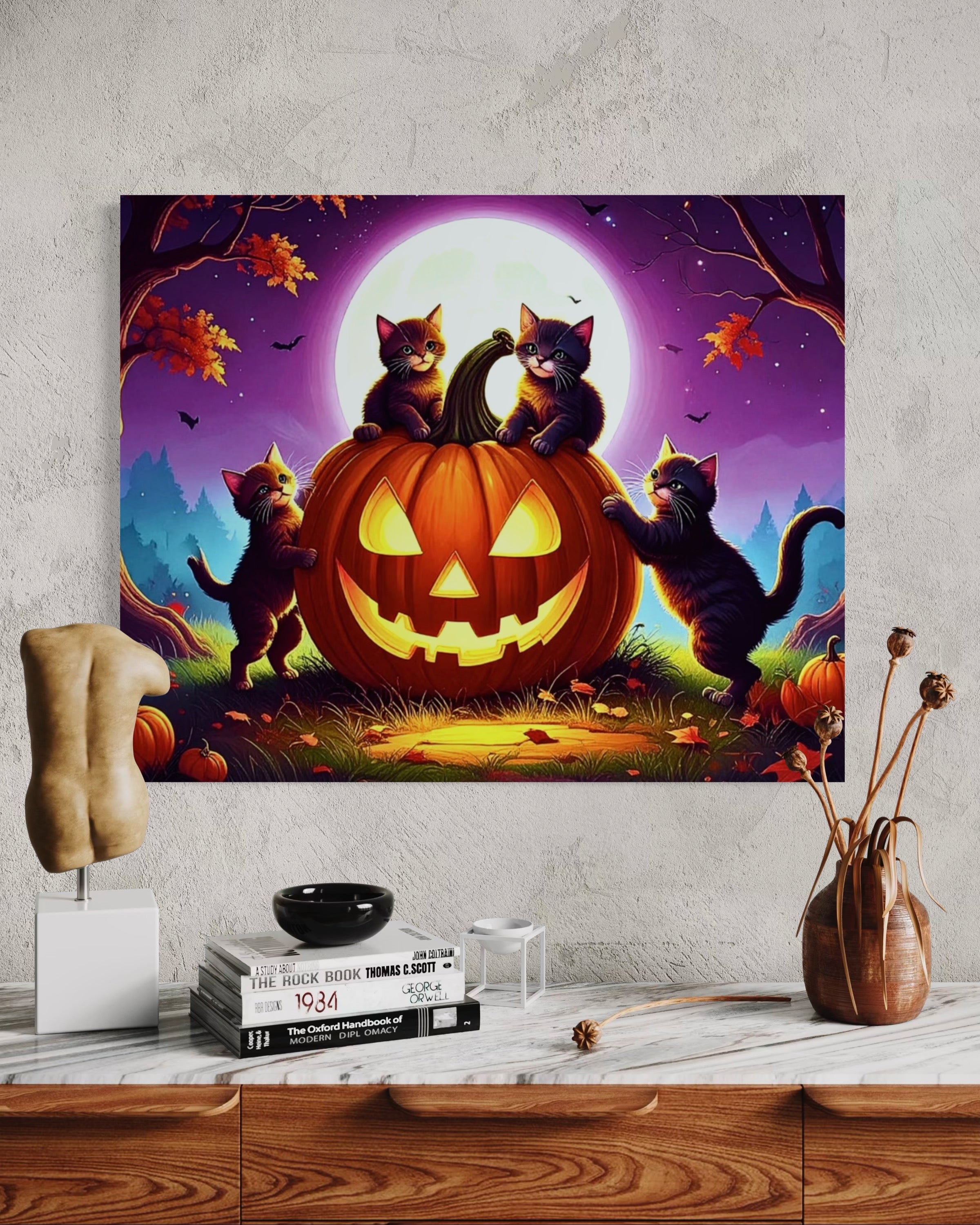 Cats on a Jack O Lantern