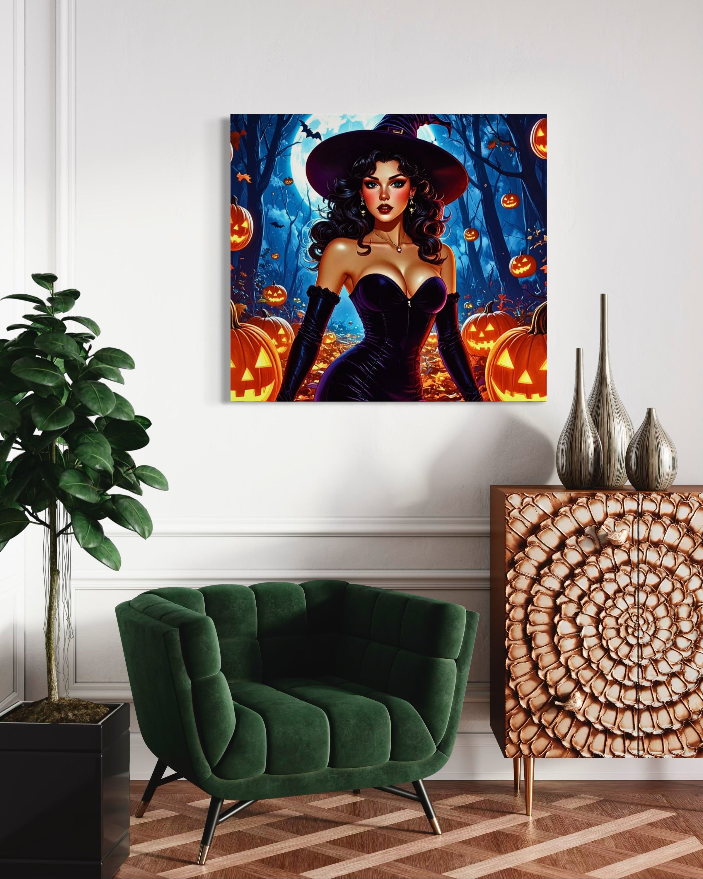 Retro 1950's Brunette Witch Museum Print