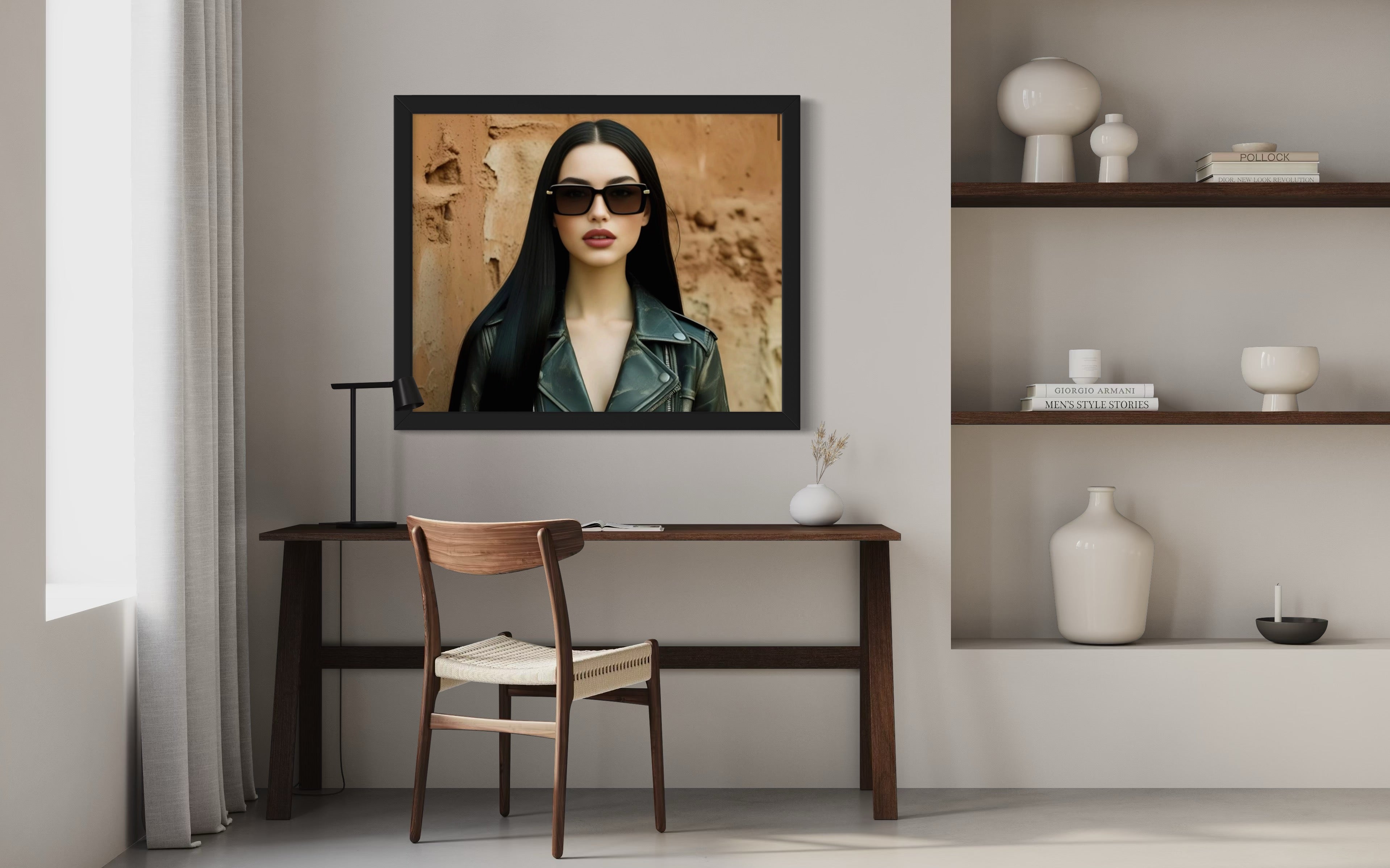 Leather Jacket Clay Wall - Black Hair