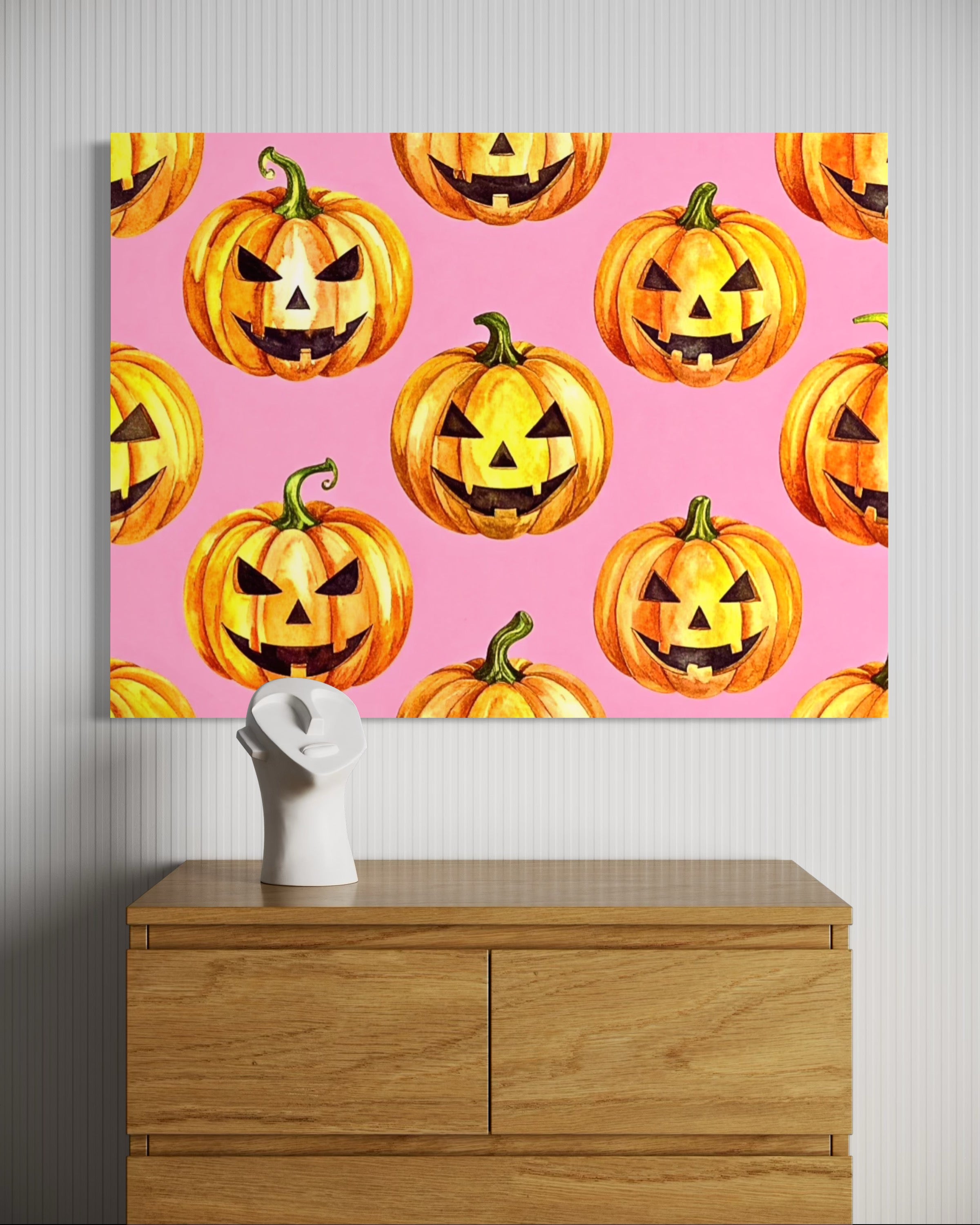Jack O Lantern Pattern on Pink