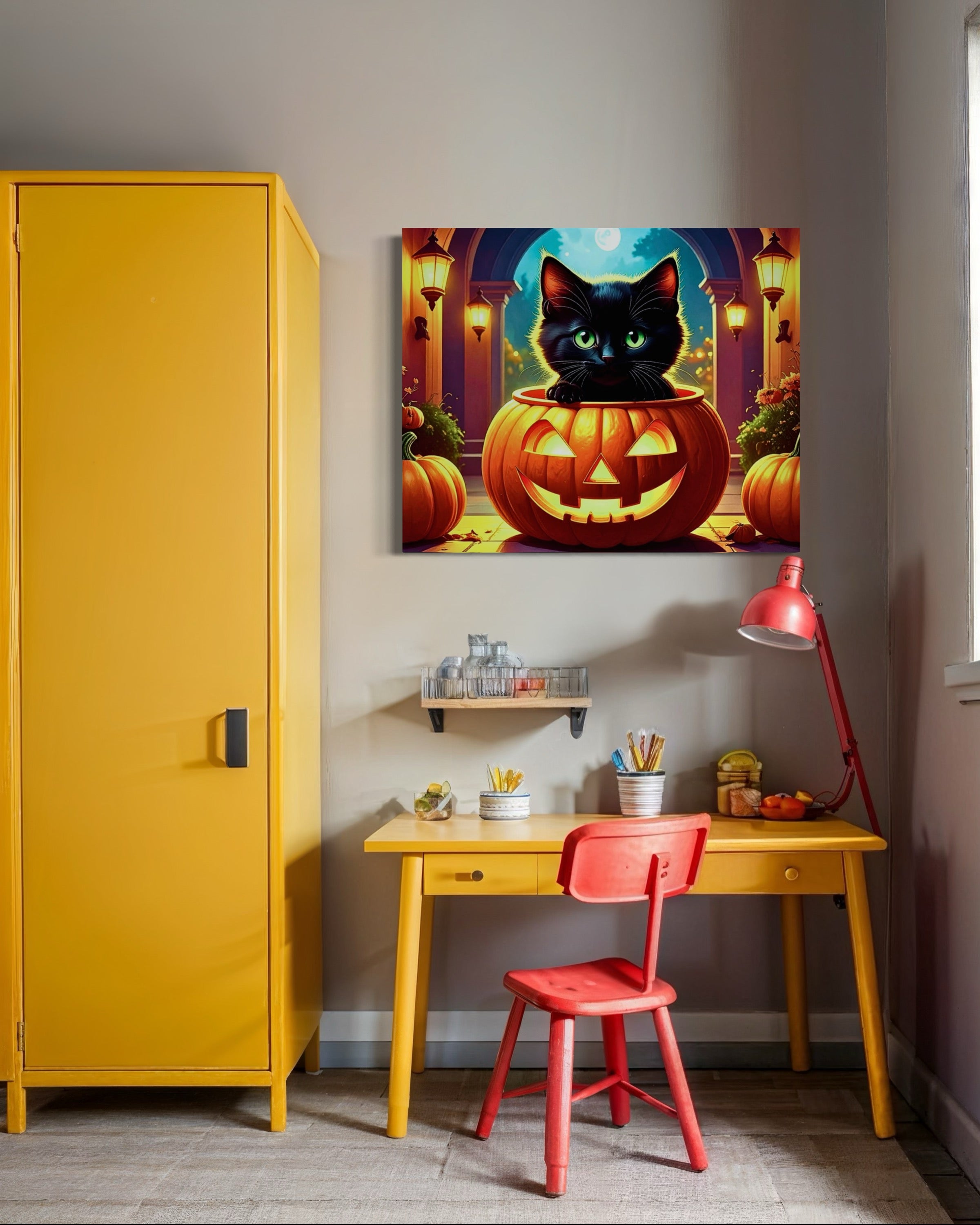 Kitten in Jack O Lantern