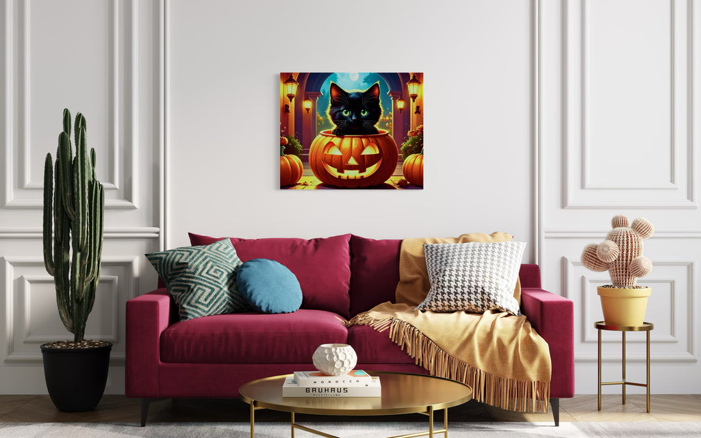 Kitten in Jack O Lantern