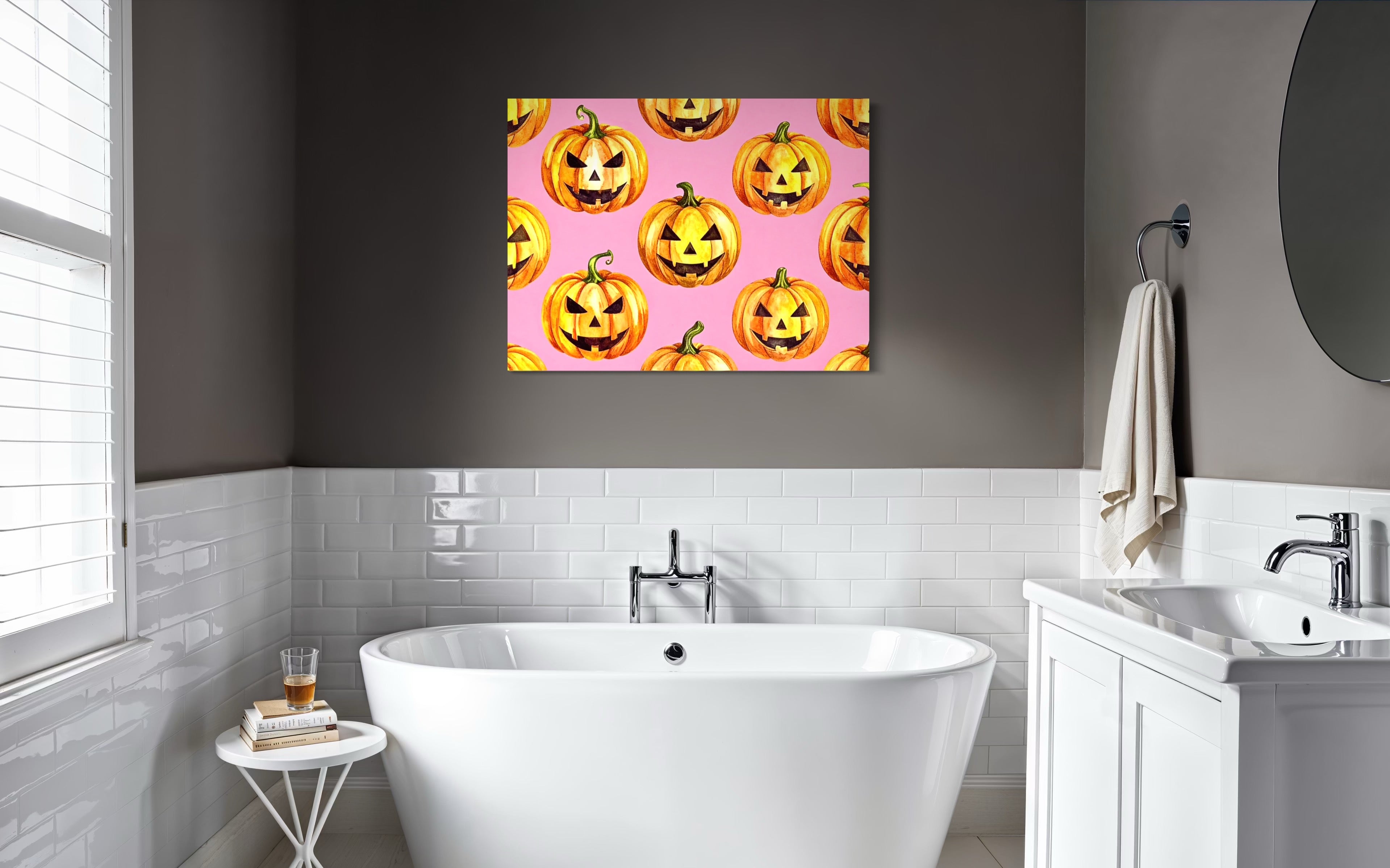 Jack O Lantern Pattern on Pink