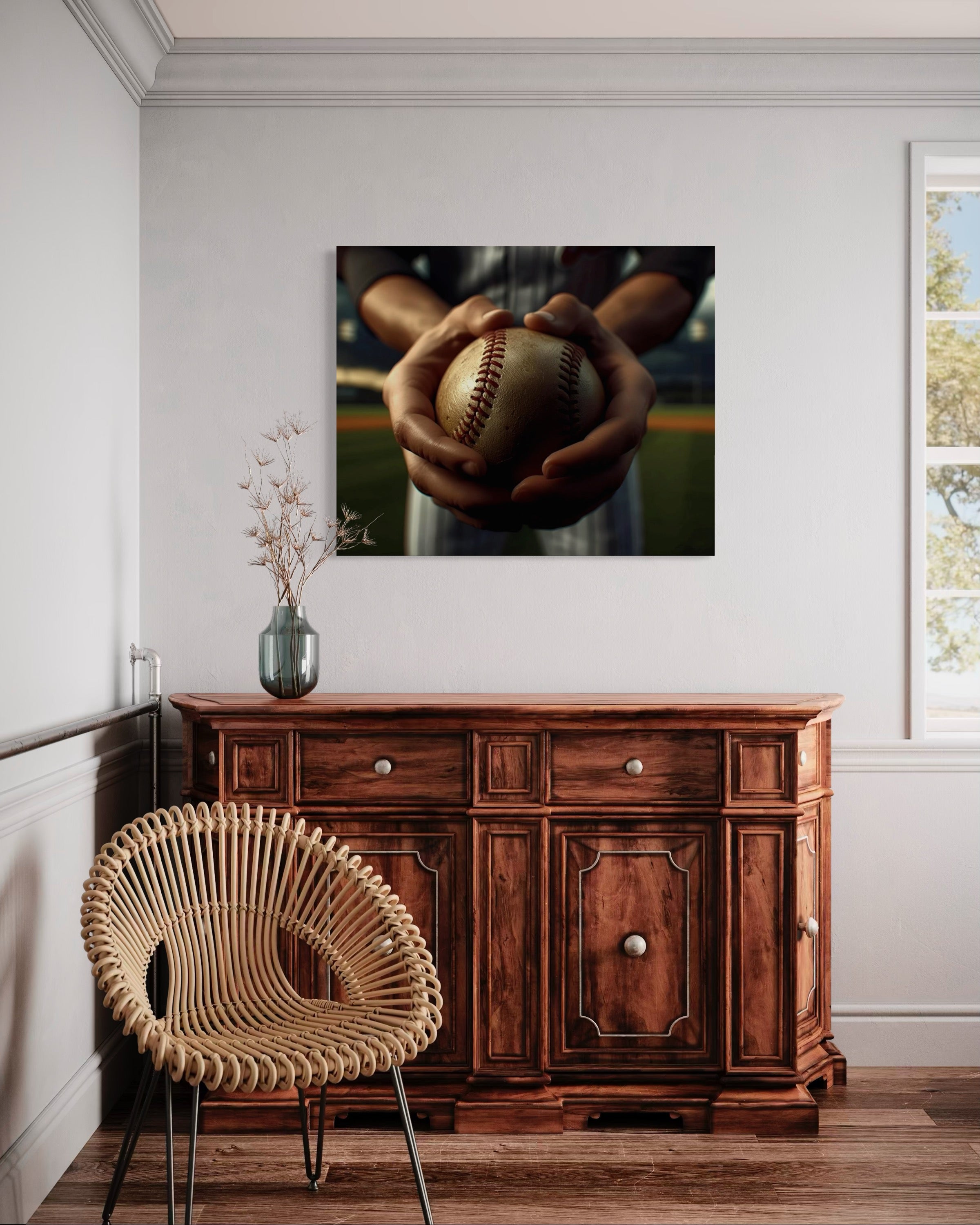 Baseball Player's Hands Museum Print