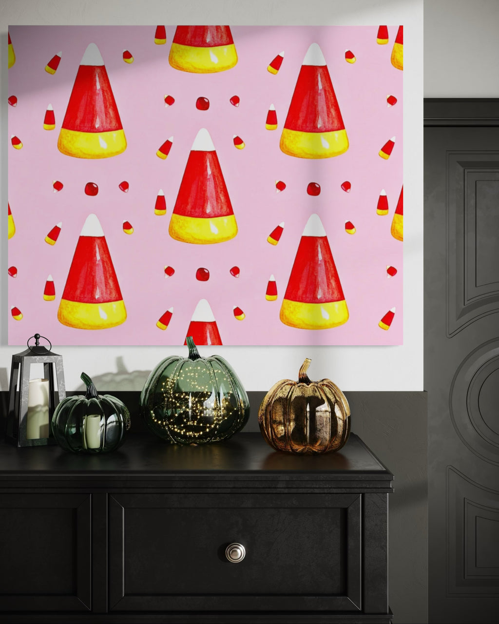 Candy Corn Pattern on Pink