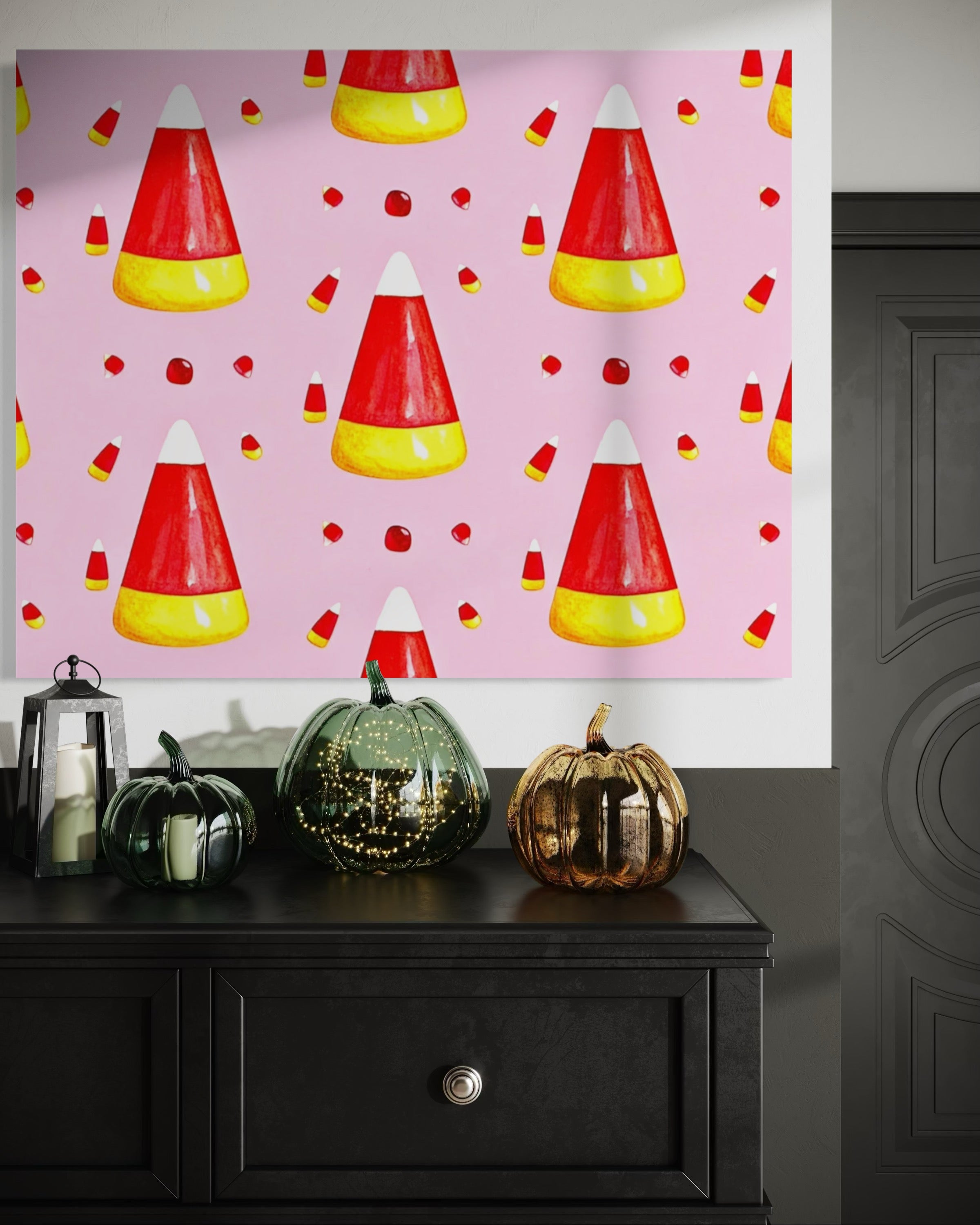 Candy Corn Pattern on Pink
