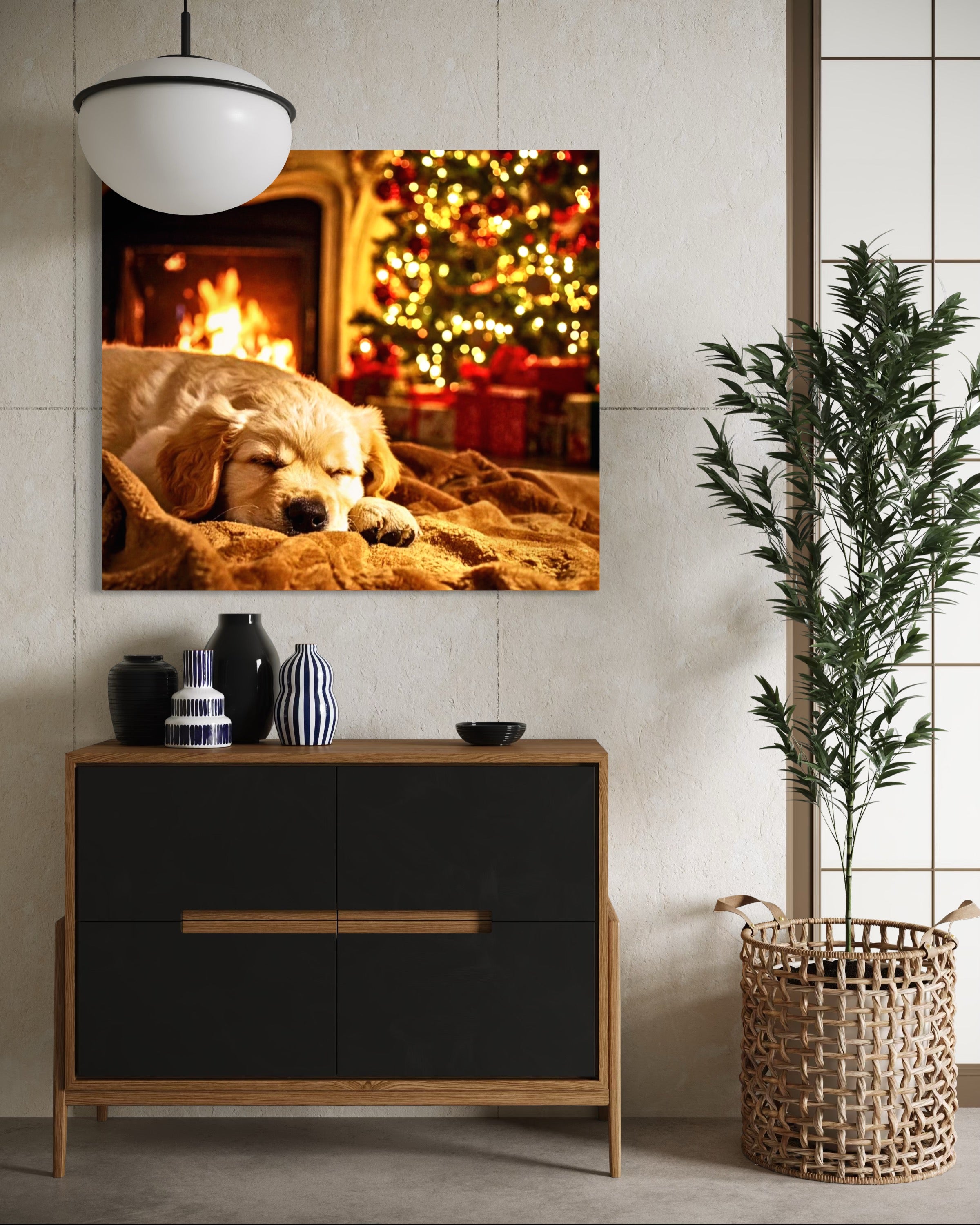 Magic Christmas Golden Retriever Puppy Dreams