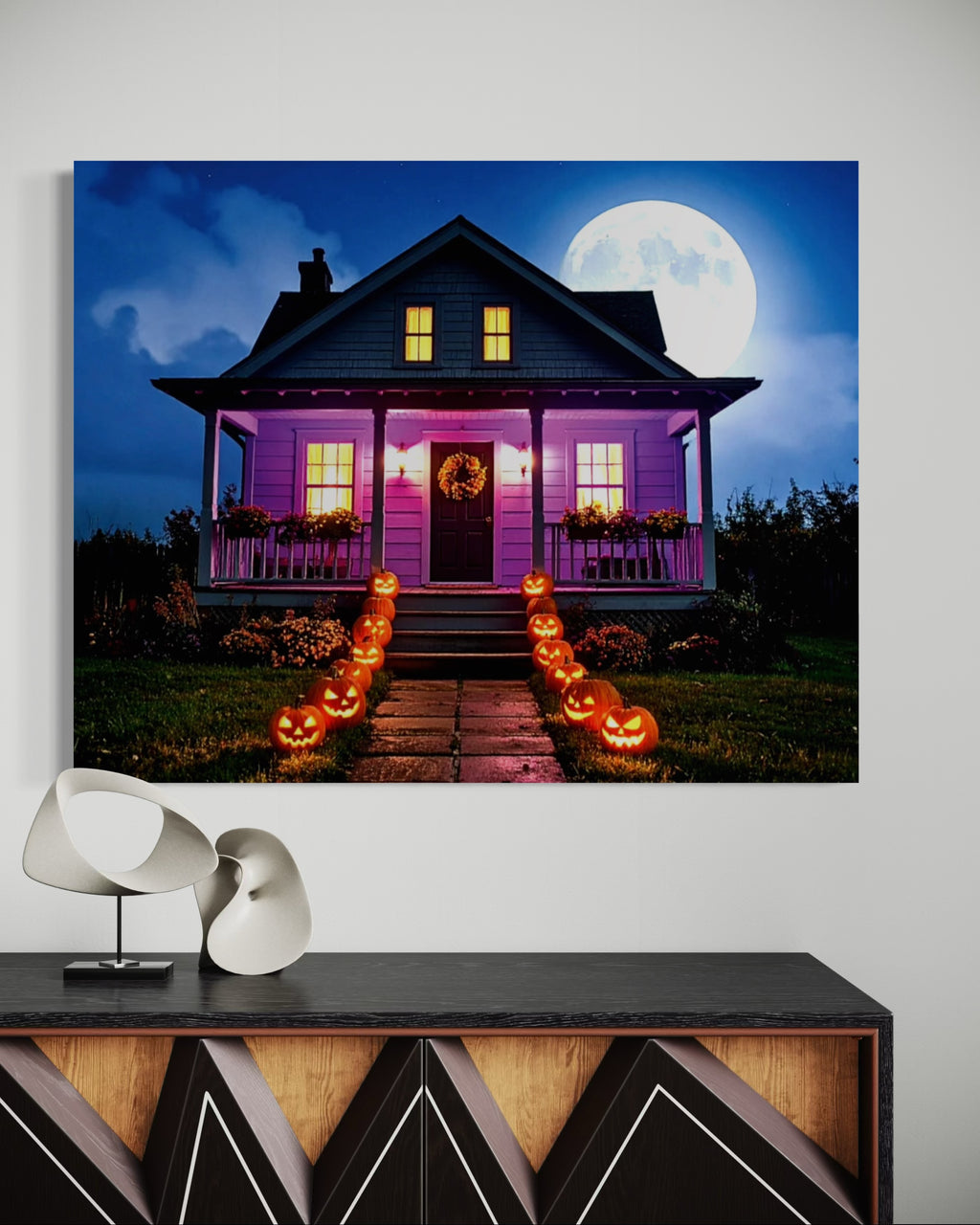Halloween House in Moonlight