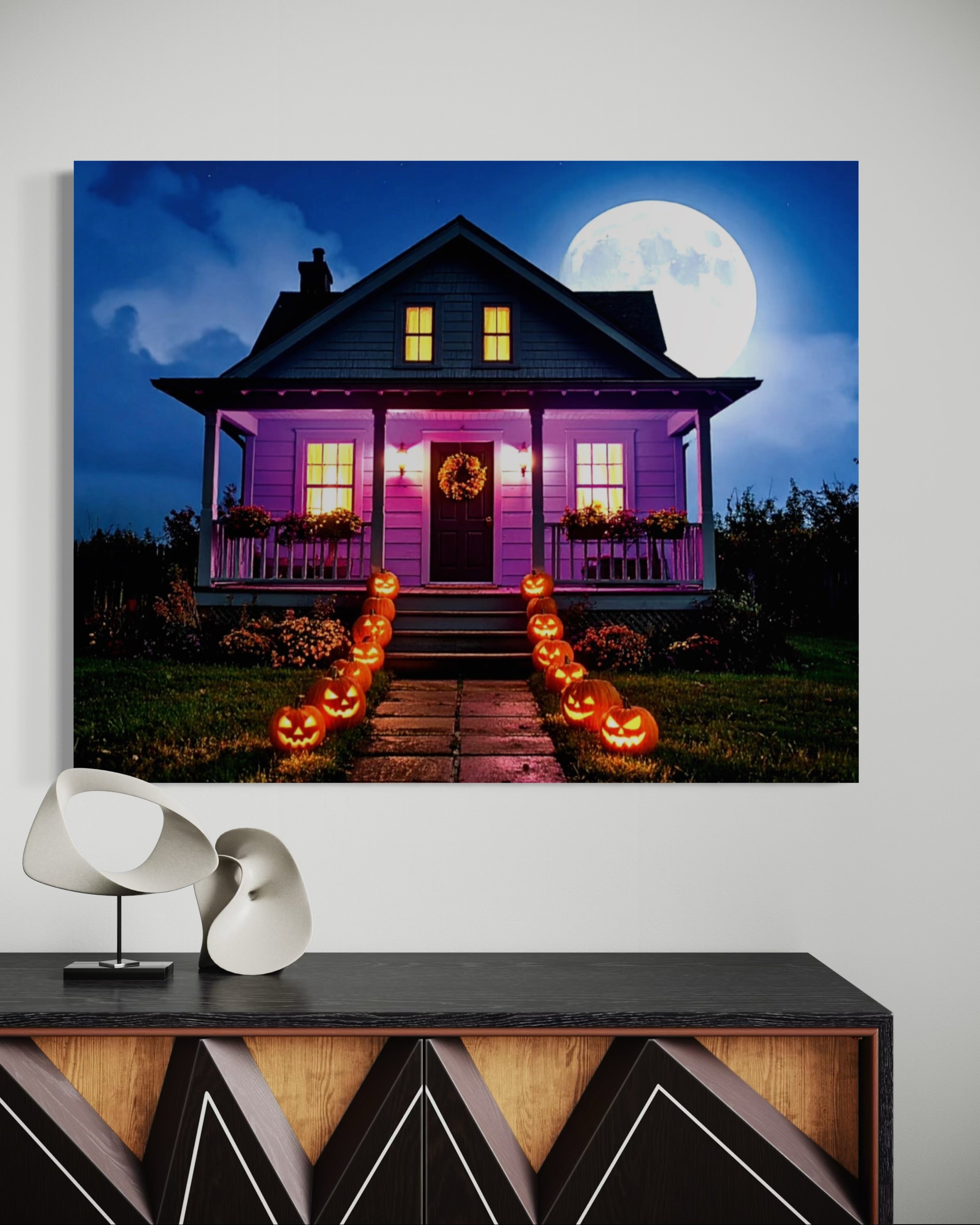 Halloween House in Moonlight