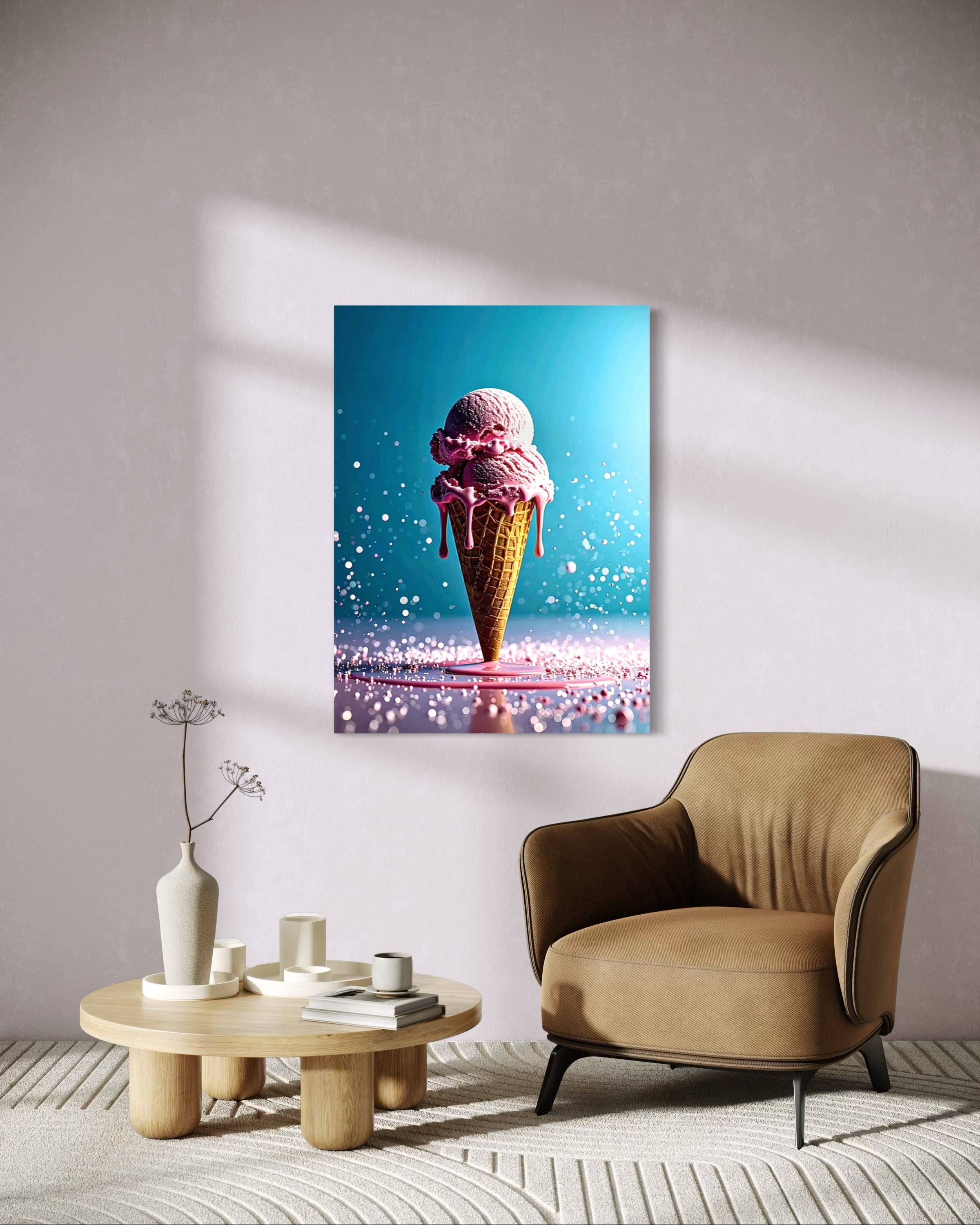 Strawberry Ice Cream Double Scoop Museum Print
