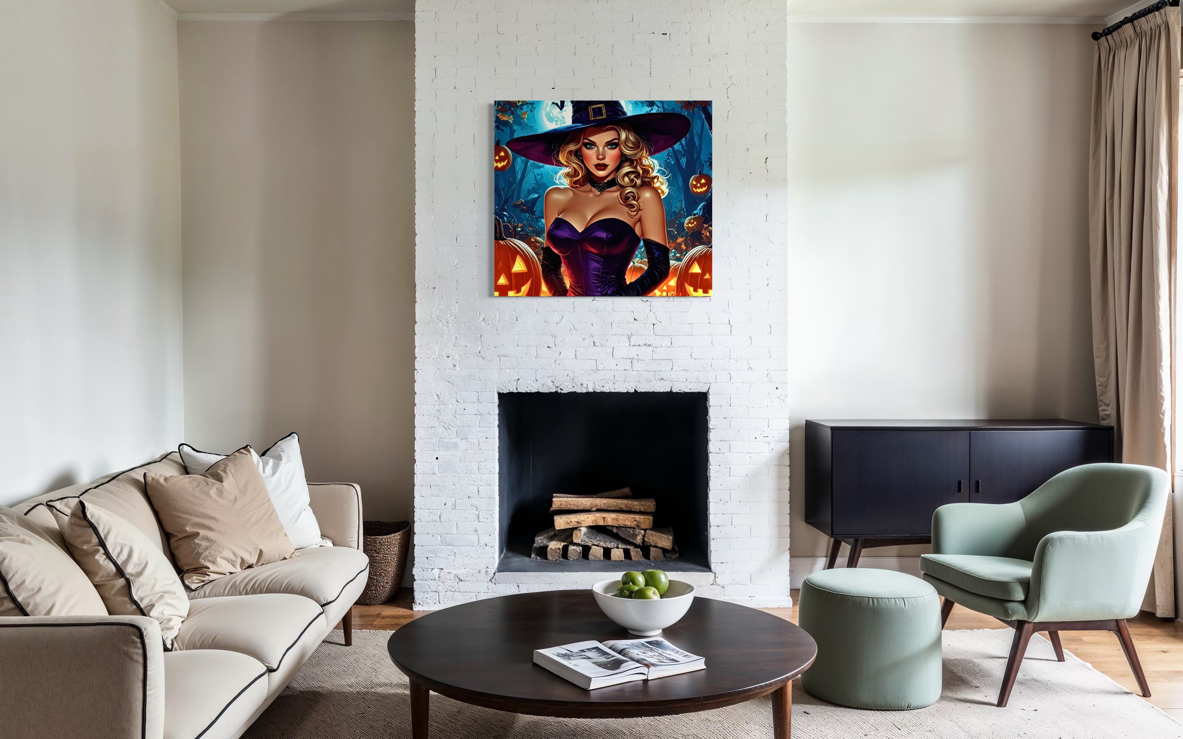 Halloween Blonde Witch Museum Print