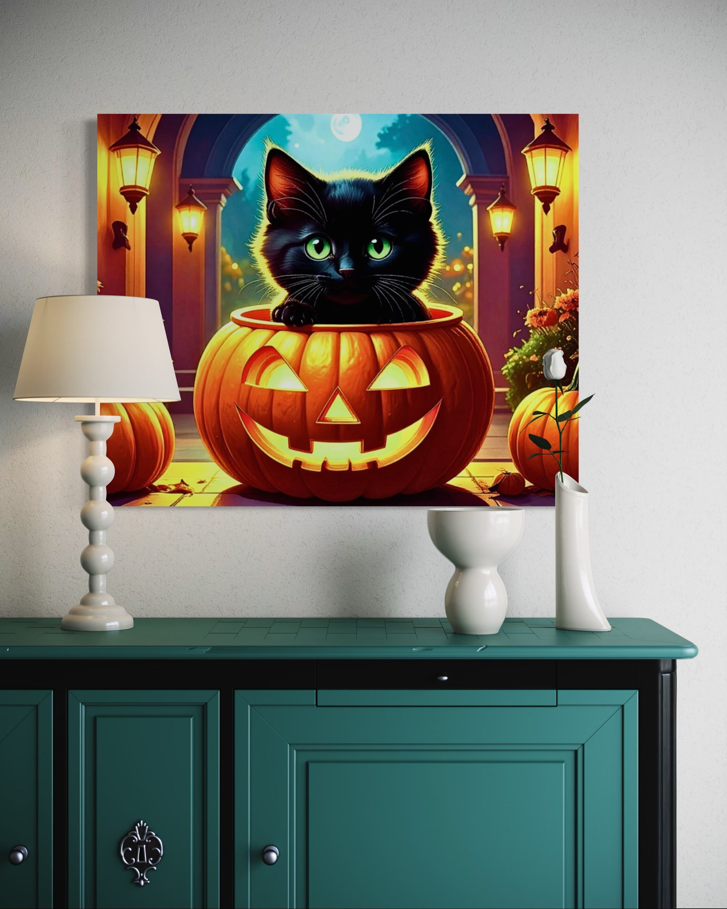 Kitten in Jack O Lantern