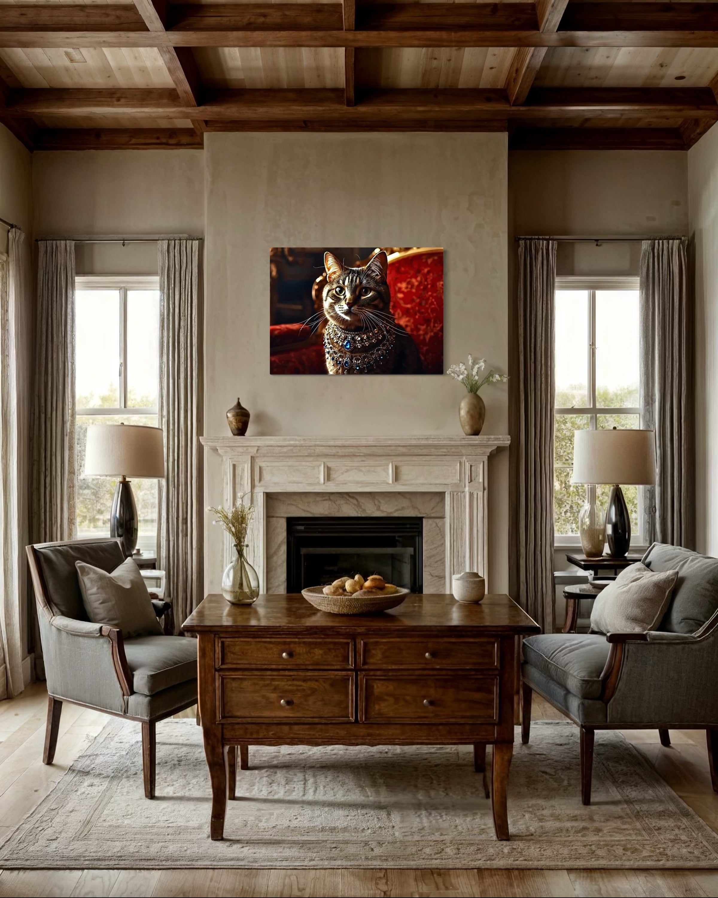 Victorian Royal Cat Portrait Museum Print