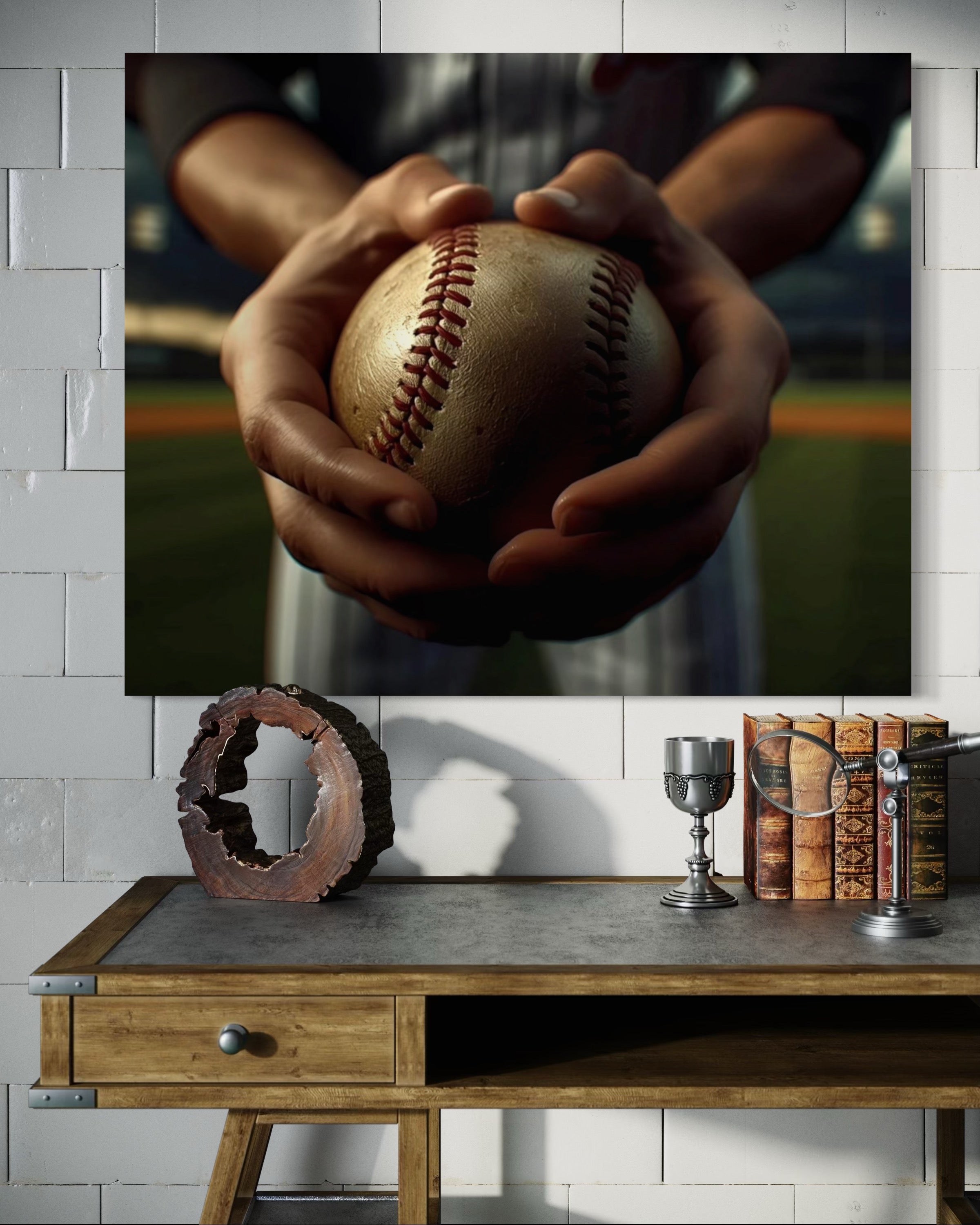Baseball Player's Hands Museum Print